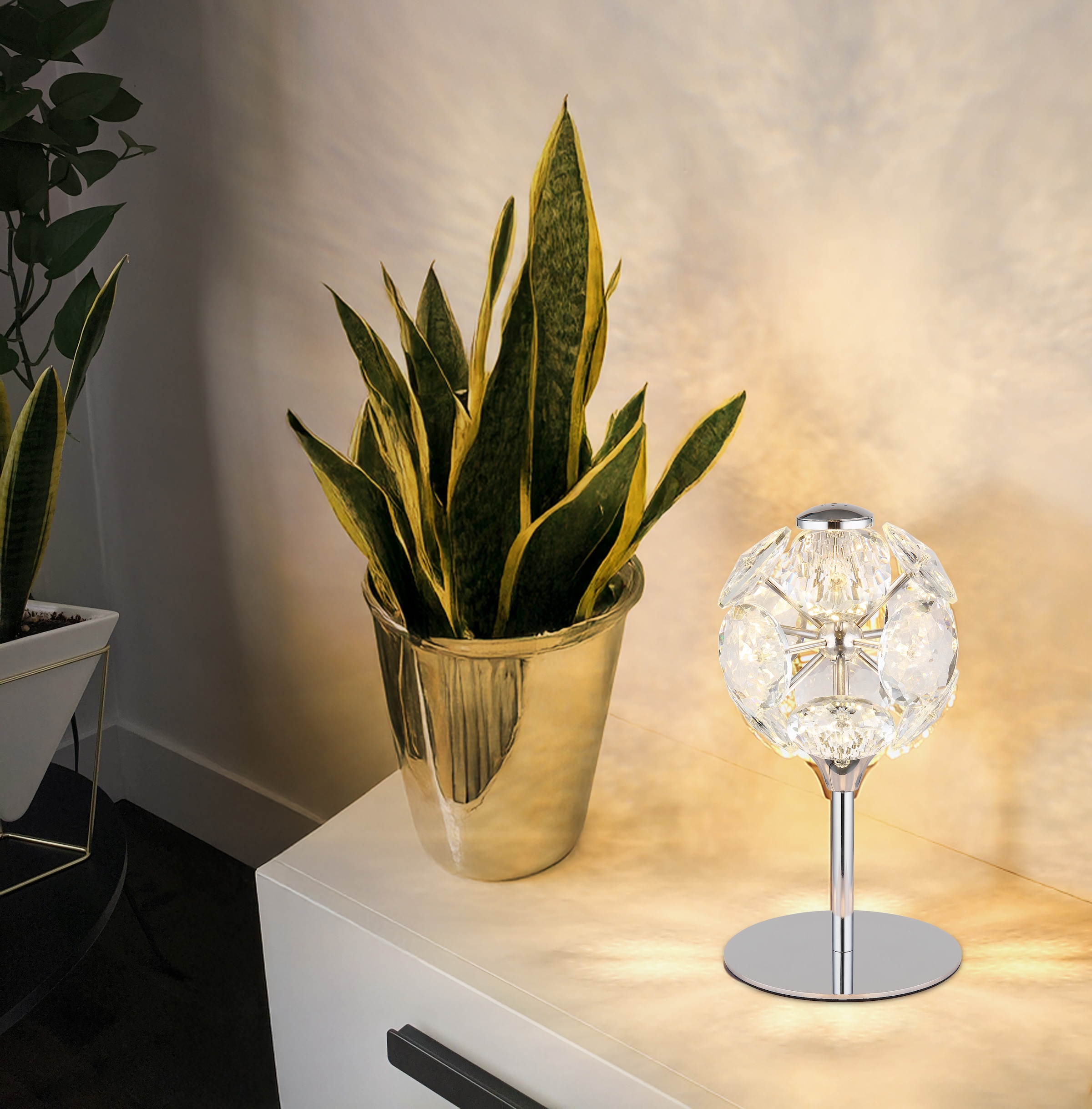 GLOBO LIGHTING Tischleuchte »VIRINA« LED-Modul 1 Stk. Warmweiß Tischlampe Nachttischlampe Deko-Tischleuchte Schlafzimmer