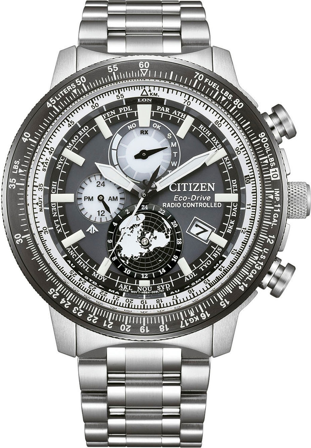 Citizen "Promaster Geo Trekker" Armbanduhr, Solar, Herrenuhr, Edelstahlarmband, analog
