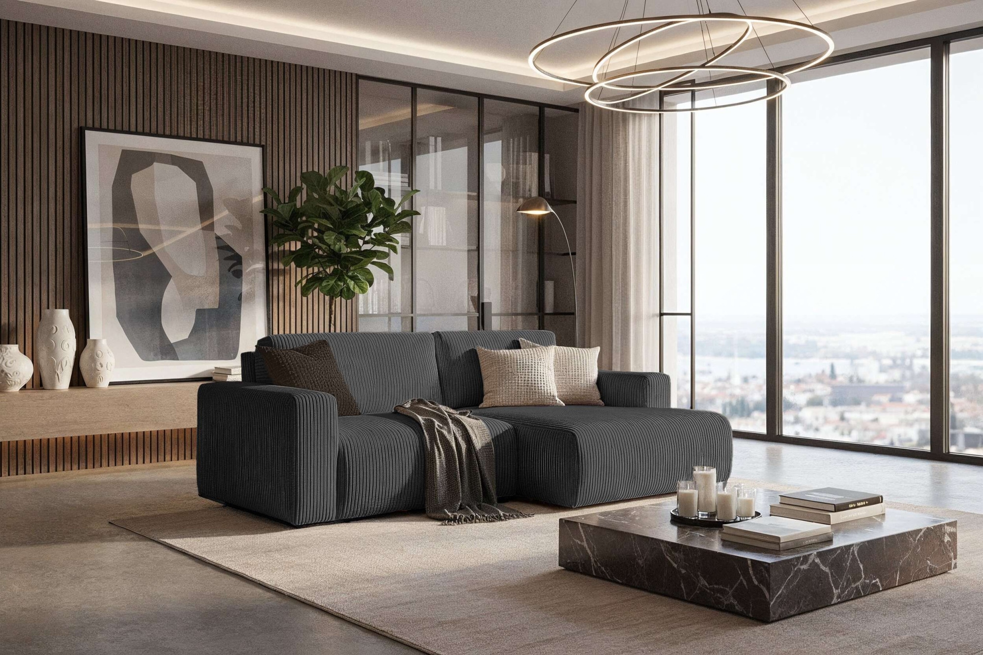 Home affaire Schlafsofa "Noord Schlafecksofa, Breite 250 cm" Cord, Struktur günstig online kaufen