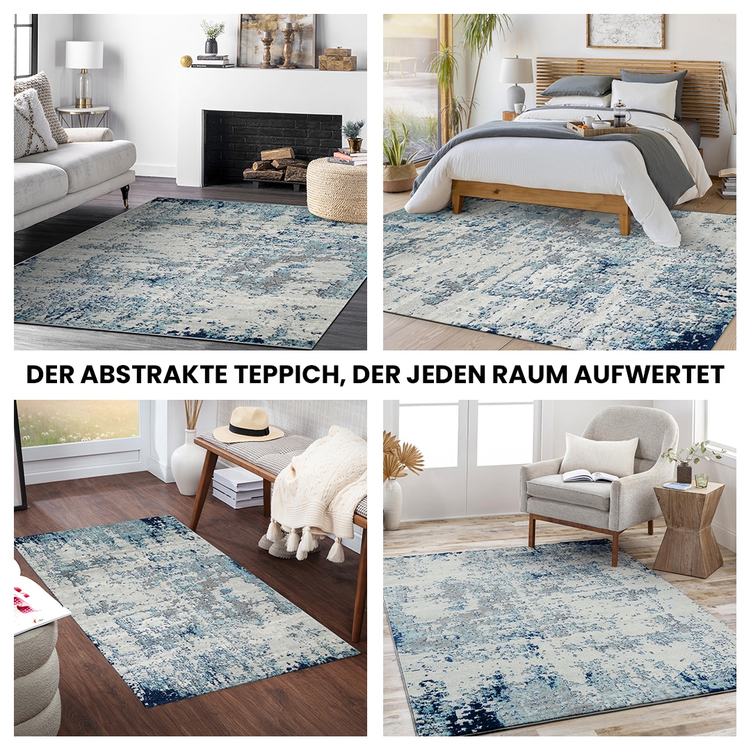 Livabliss Teppich »DUNKIRK«, rechteckig, 11 mm Höhe, Moderner Designerteppich in Marmor Optik, Kurzflor Wohnzimmerteppich