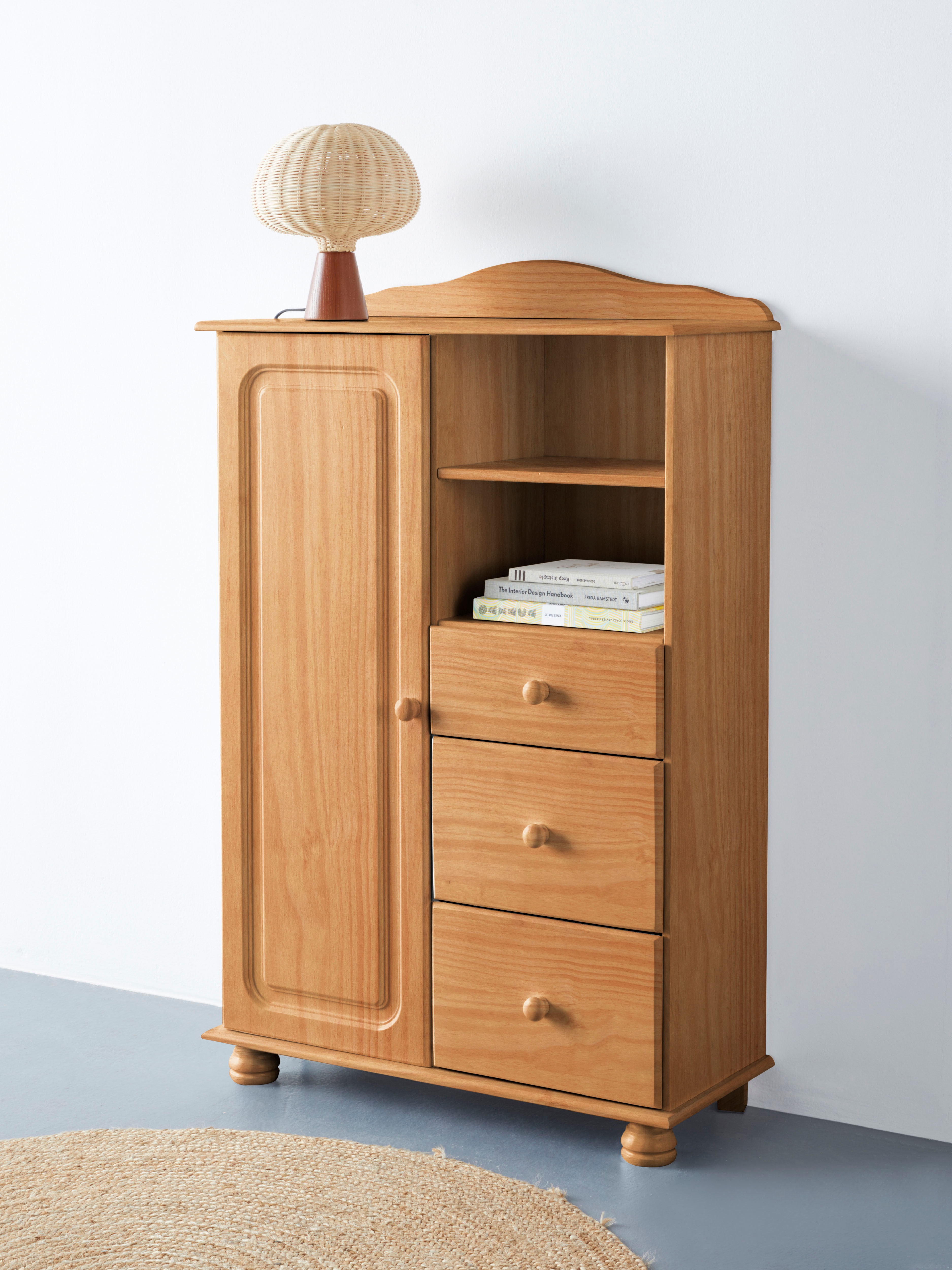 OTTO home Highboard "Mette" Stauraumschrank mit 3 Schubladen und verstellbaren Einlegeböden