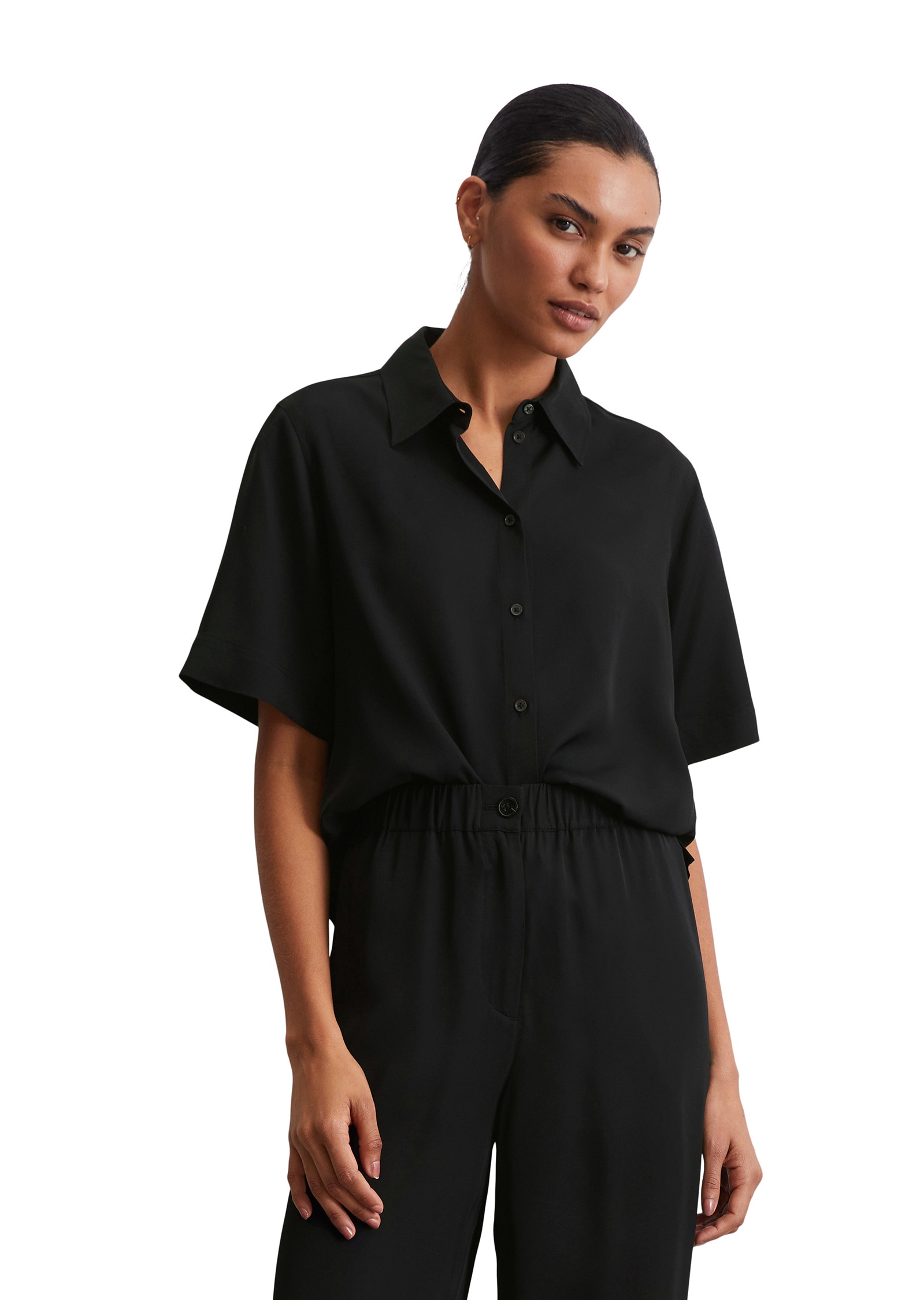 Marc OPolo Kurzarmbluse "aus Viskose-Twill" günstig online kaufen