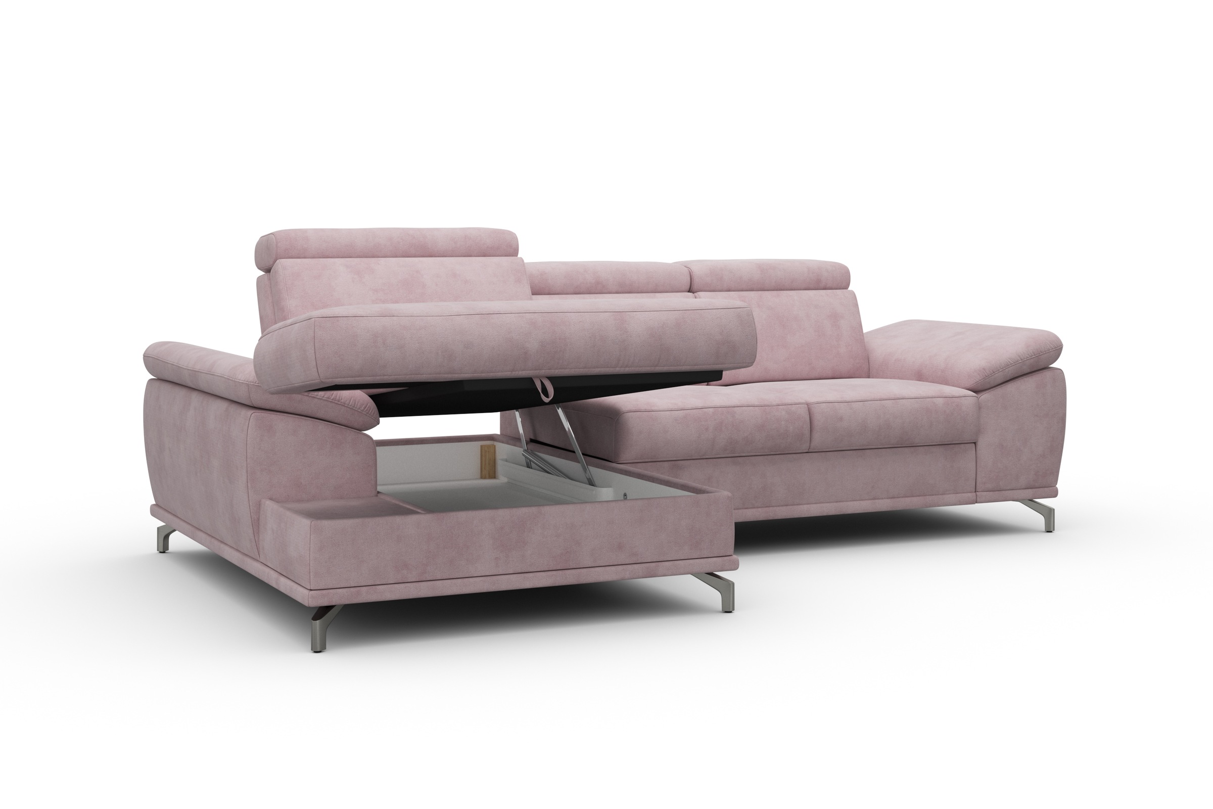 sit&more Ecksofa »Cabrio L-Form, mit Sitztiefenverstellung, Arm- und Kopfteilverstellung«, 2 Nierenkissen, Federkern, optional Bettfunktion und Stauraum