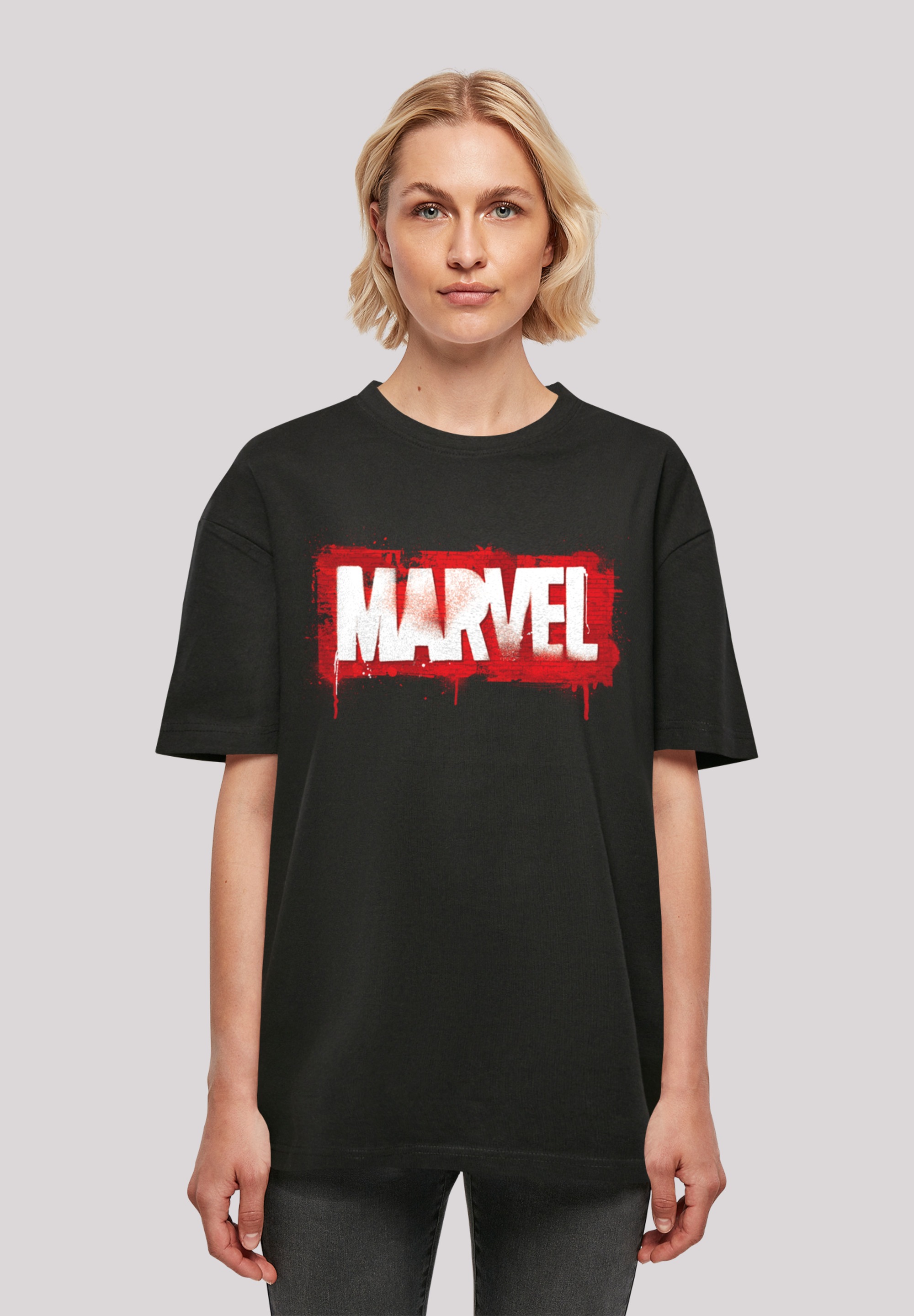Neuer großer Ausverkauf F4NT4STIC Kurzarmshirt »Damen Marvel Boyfriend Logo Oversized tlg.) BAUR Spray Ladies online Tee«, bestellen | (1 with