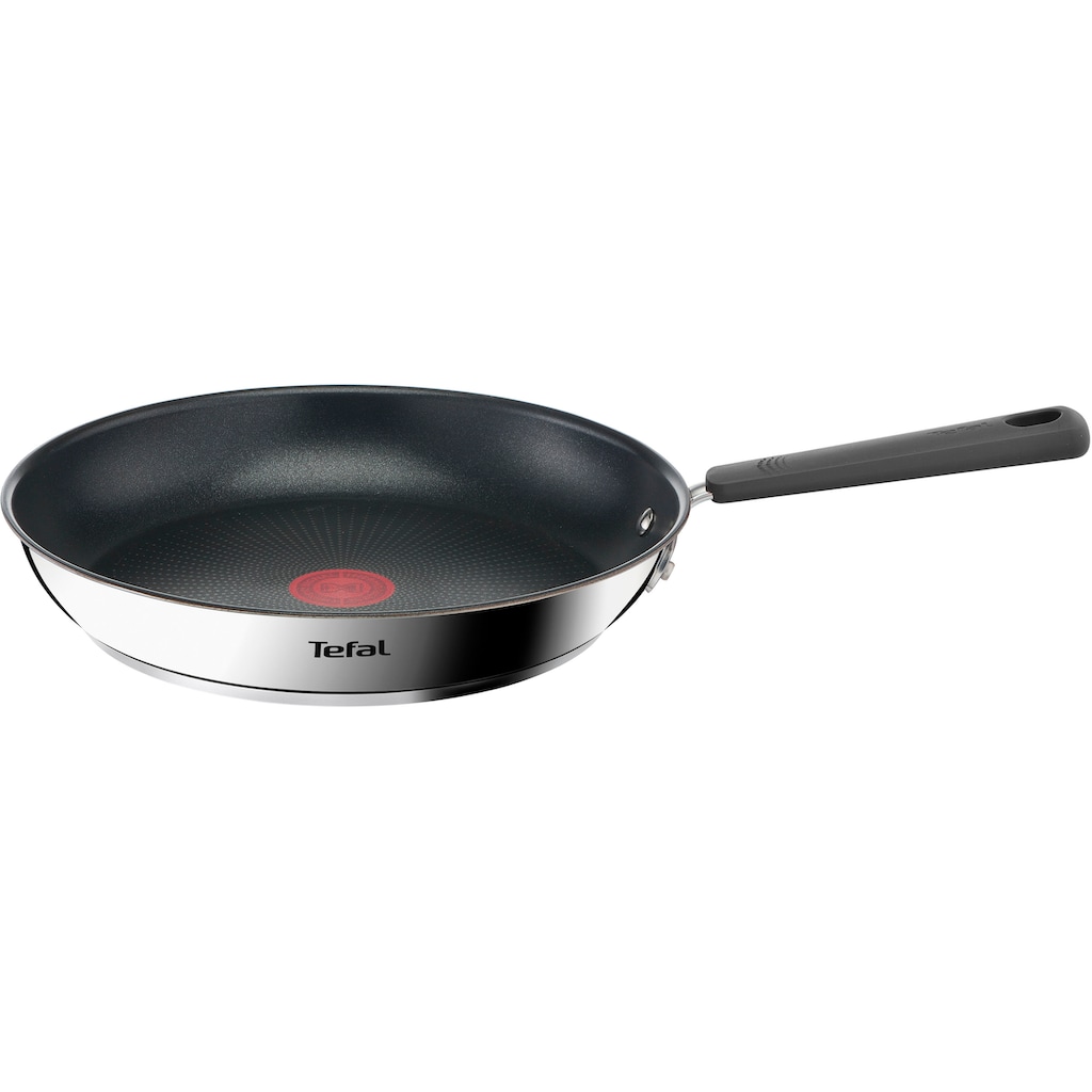 Tefal Topf-Set »G737S5 Opti'Space lig«, Edelstahl, (Set, 5 tlg., Stielkasserolle 16 cm, Kochtopf 20 cm, je mit Deckel, Pfanne 28 cm), Antihaftversiegelung (Pfanne), für alle Herdarten inkl. Induktion