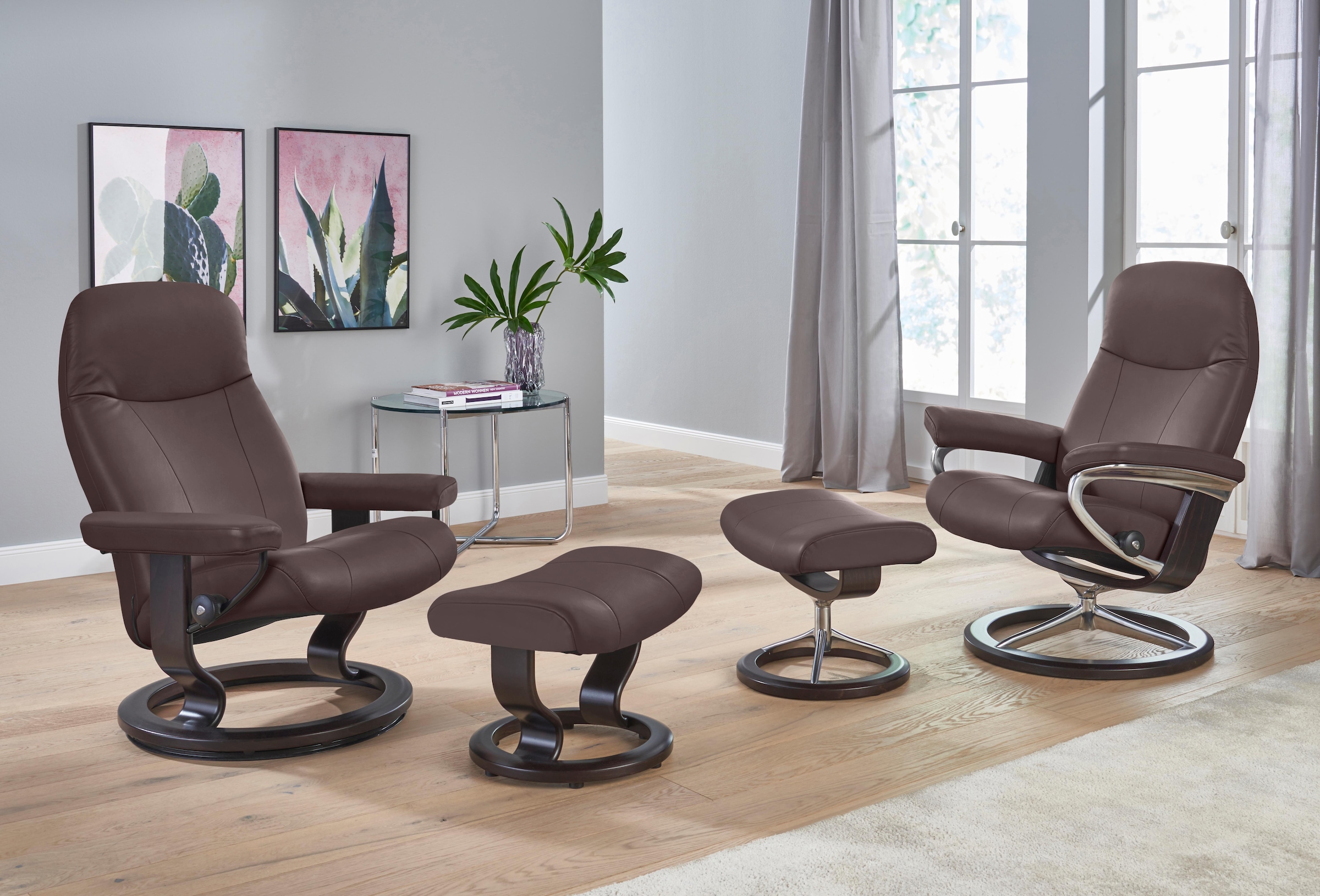 Base, (Set), Gestell L, Wenge BAUR Größe Classic | »Garda«, Stressless® Relaxsessel mit