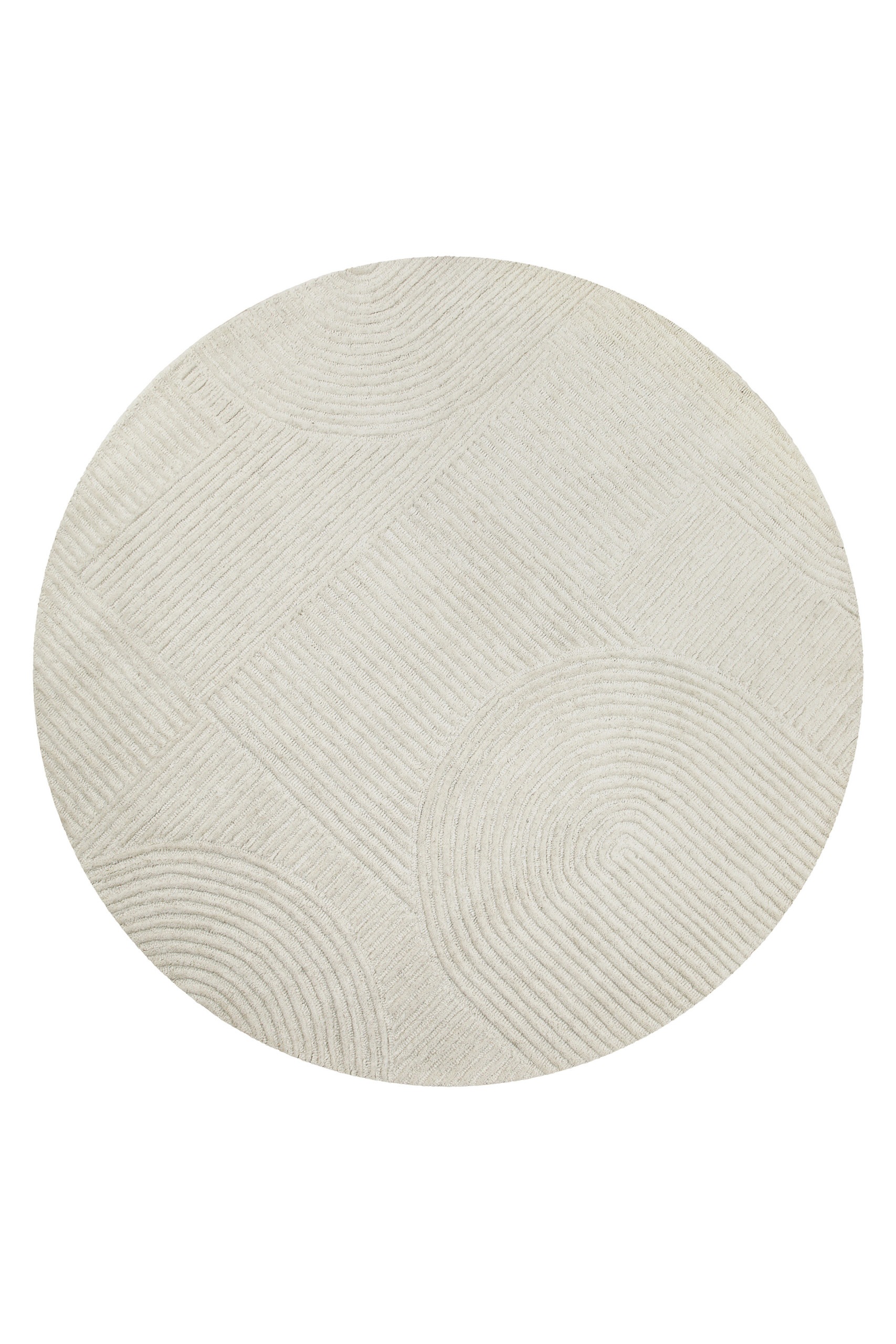 Wecon home Wollteppich »Hamptons THIRTYSIX«, rund, 15 mm Höhe, Schurwolle, Kurzflor, Wohnzimmer, Schlafzimmer, elegant, Retro Design