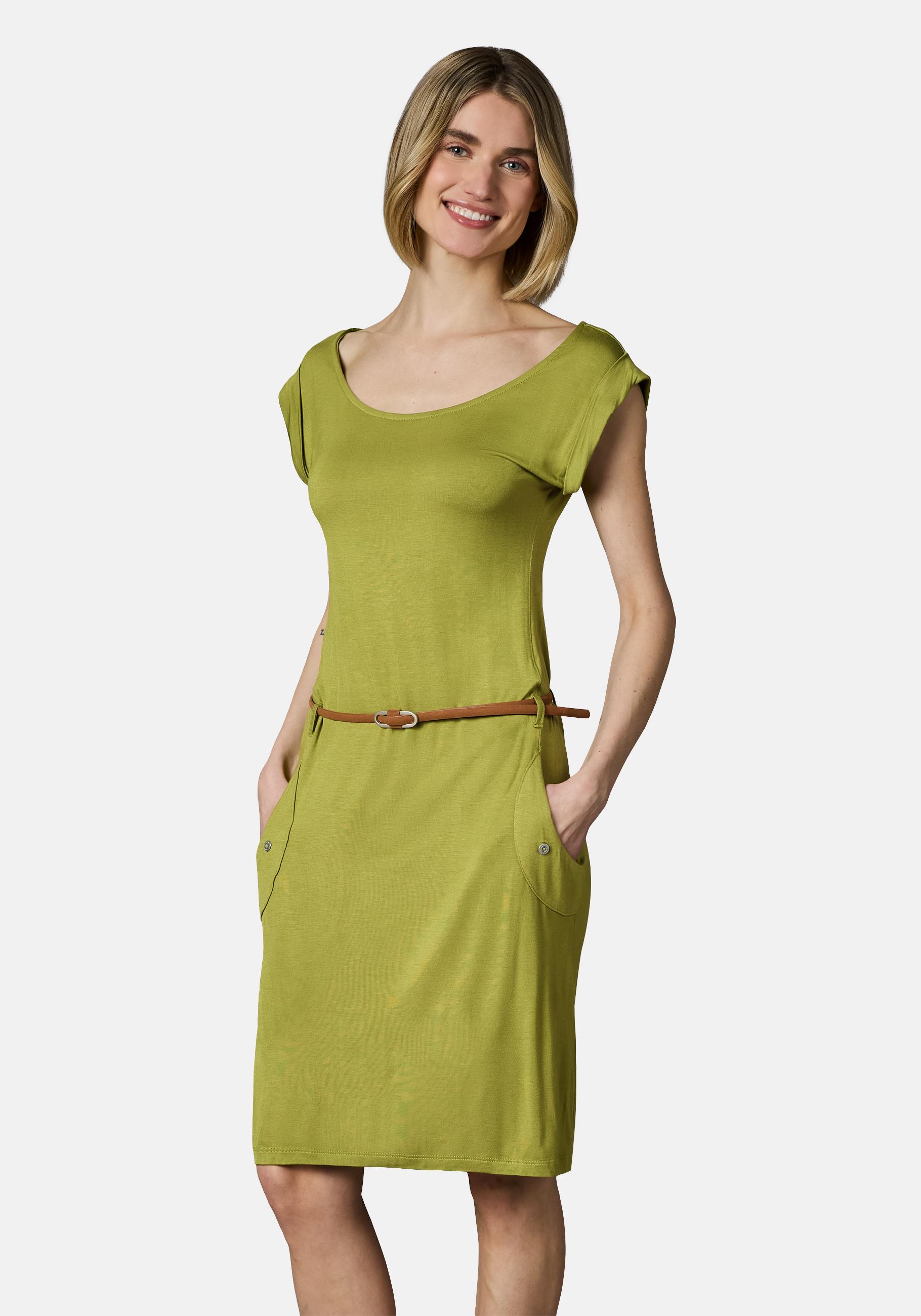 Ragwear Sommerkleid "Tagg" Eingrifftaschen Damen Kurzarm-Kleid mit Taillengürtel und Taschen