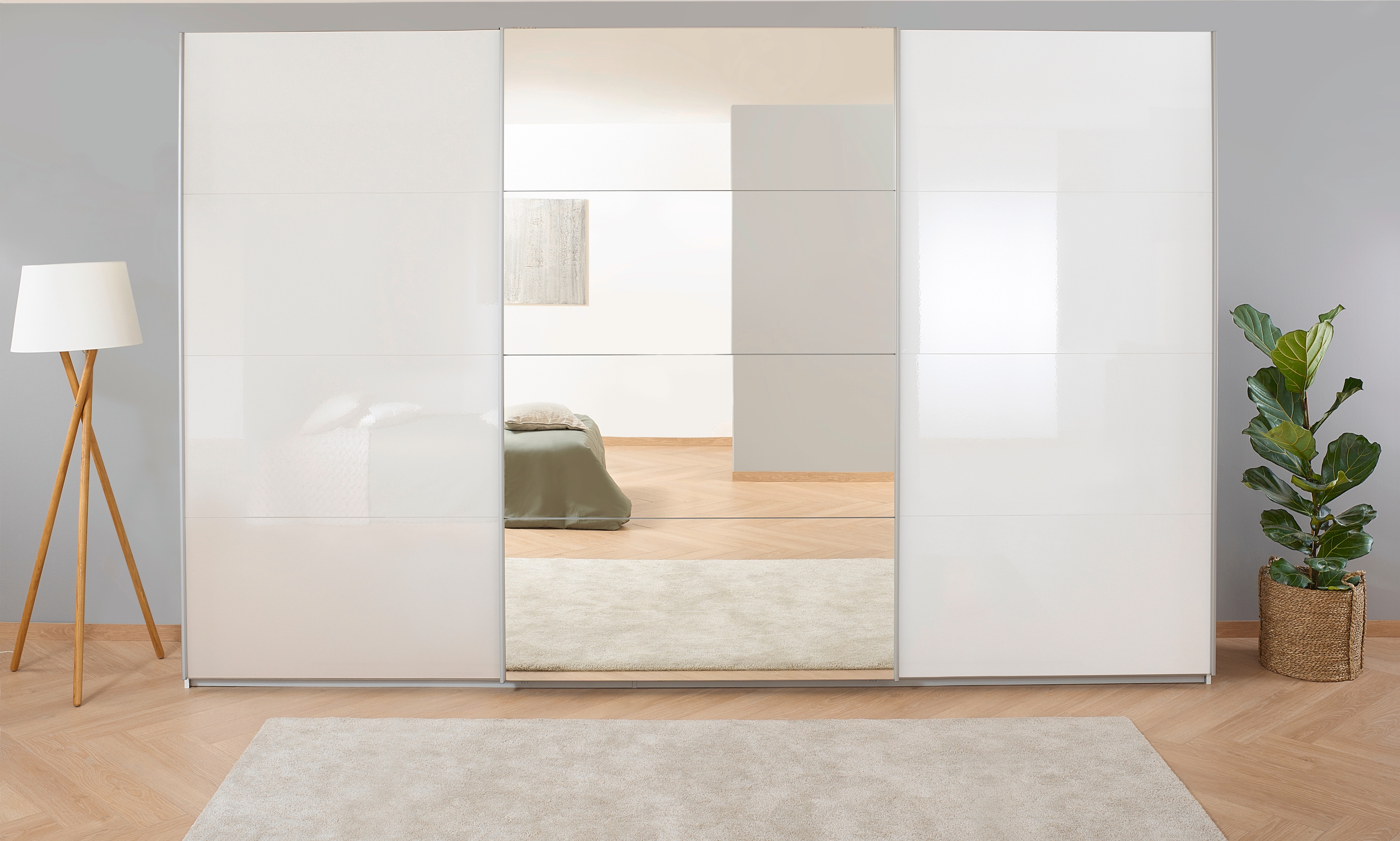 OTTO home Kleiderschrank "Mehrzweckschrank Aktenschrank Möbel Mietswohnung Schlafzimmer KOLUNA" 3 Ausstattungen BASIC/CLASSIC/PREMIUM (inkl. SOFT-CLOSE-FUNKTION), Breiten 203/271/315/360cm Höhen 210/229 Hochglanzfront MADE IN GERMANY