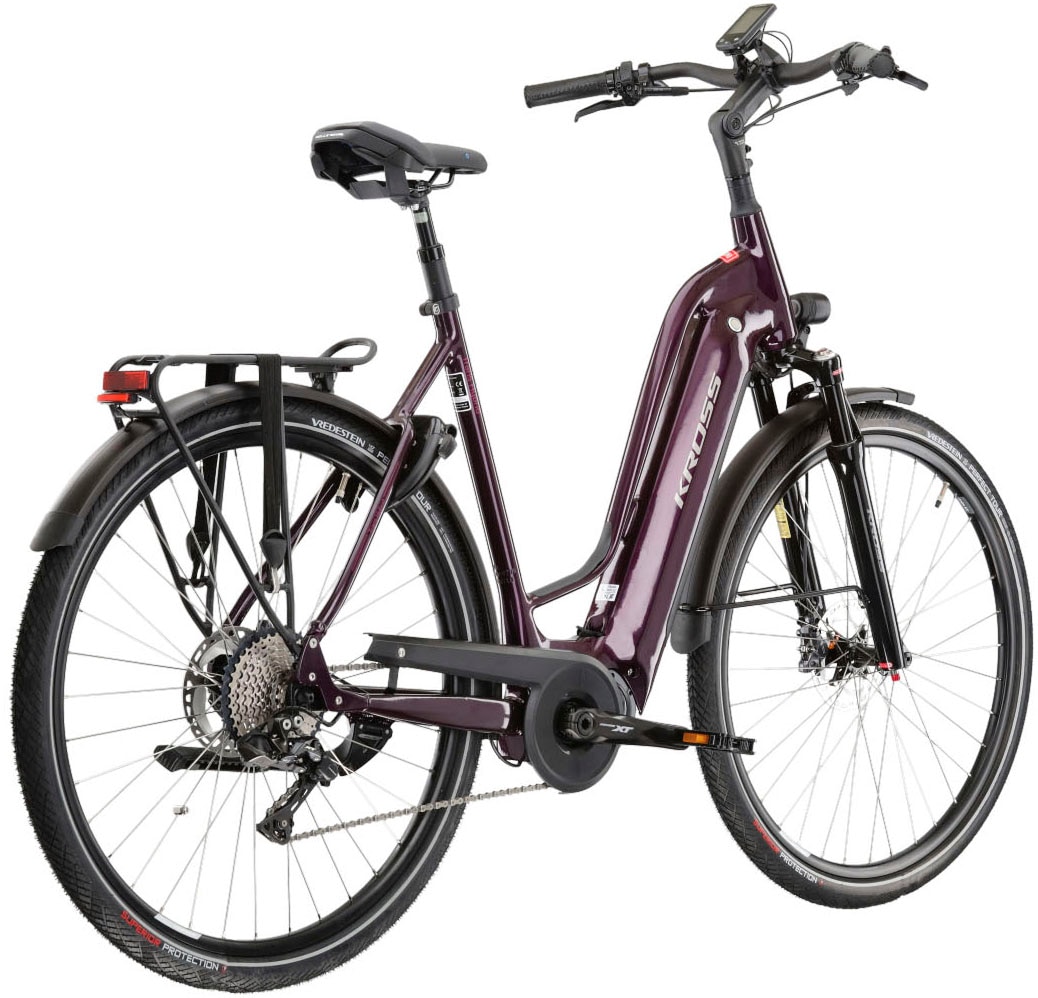 Kross E-Bike »E-Trekkingrad Trans Hybrid Prestige 630 28 Zoll lila«, 11 Gang, Shimano, DEORE XT DI2 M8050, Mittelmotor 250 W