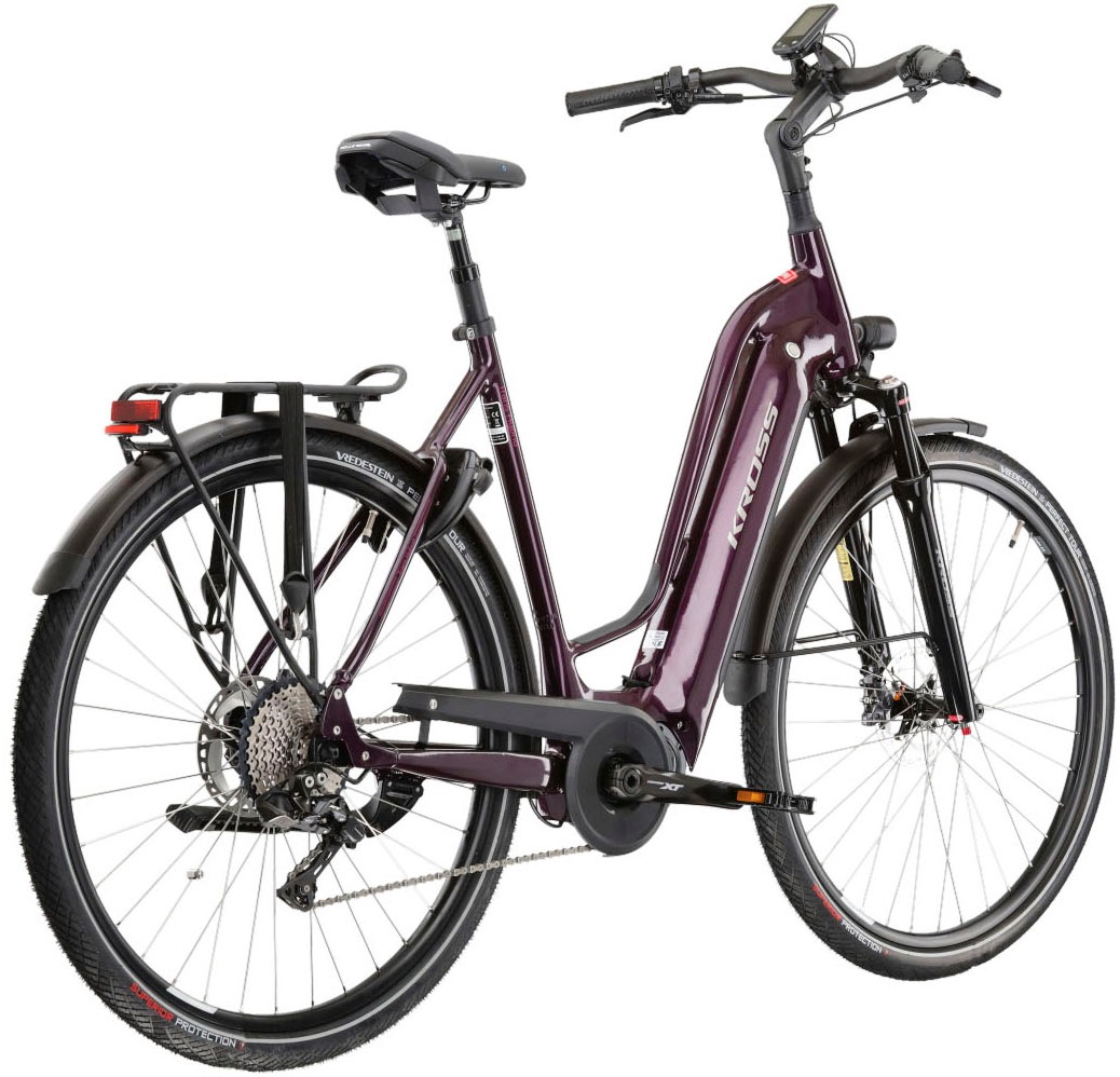 Thumbnail - Kross E-Bike "E-Trekkingrad Trans Hybrid Prestige 630 28 Zoll lila", 11 Gang, Shimano, DEORE XT DI2 M8050, Mittelmotor 2...