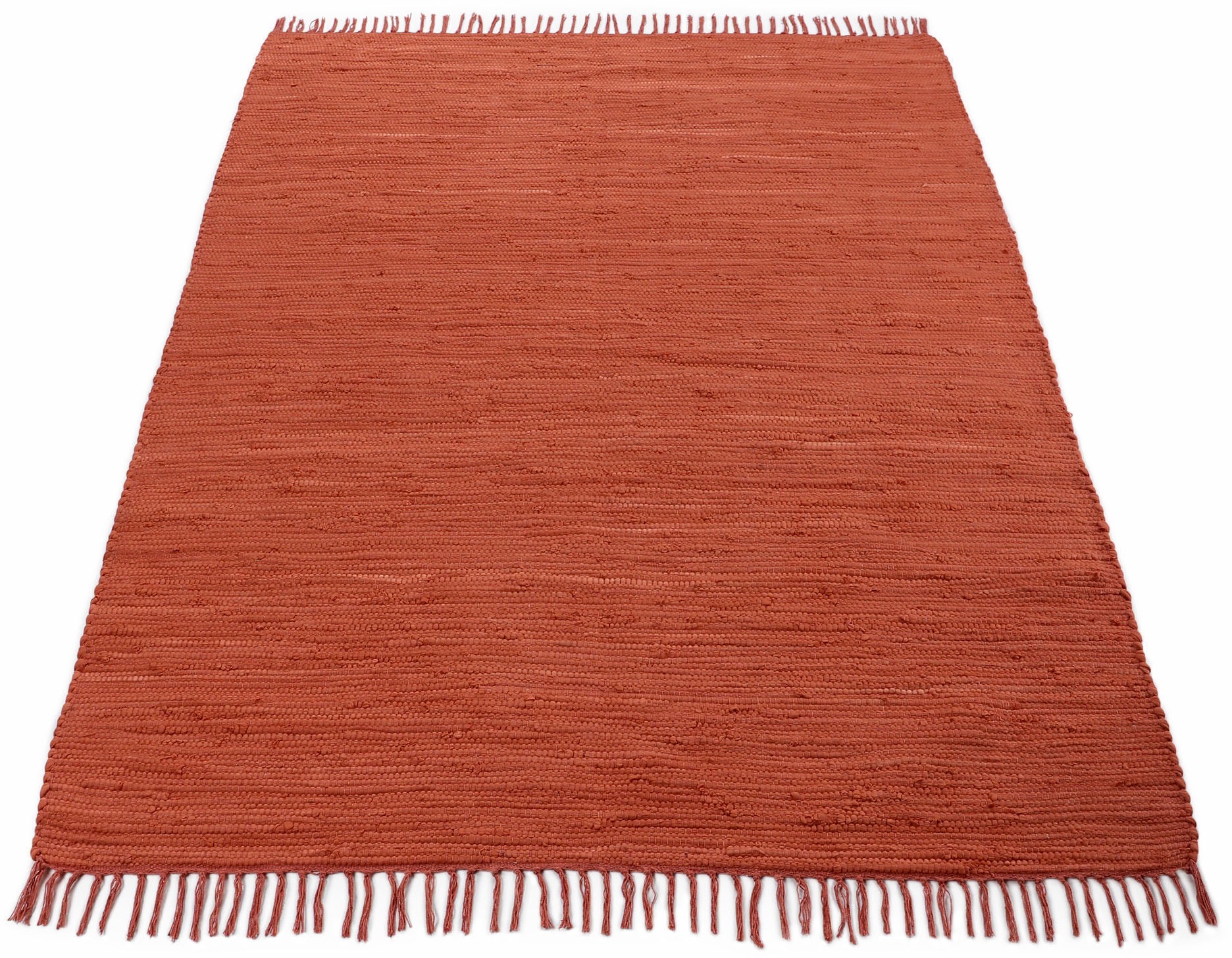 OTTO home Teppich "Handweb Uni, Wendeteppich" rechteckig 5 mm Höhe Fleckerl günstig online kaufen