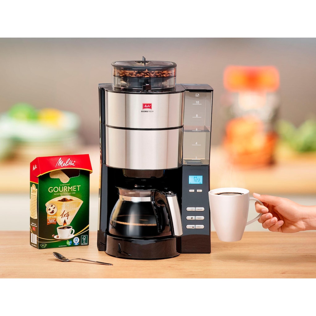 Melitta Kaffeemaschine mit Mahlwerk »AromaFresh 1021-01«, Papierfilter, 1x4