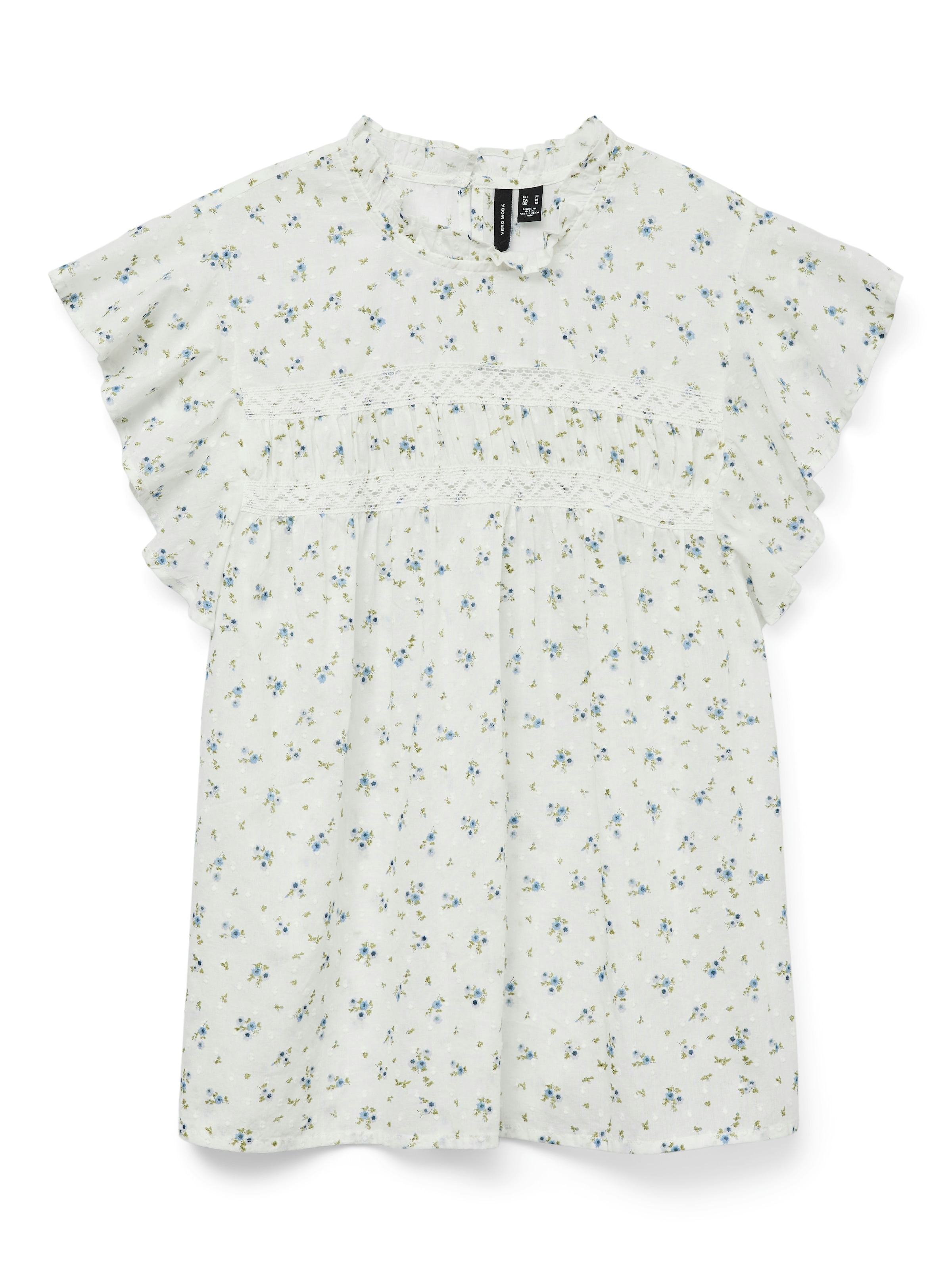 Vero Moda Blusenshirt "VMTRINE SL LACE TOP WVN NOOS" günstig online kaufen