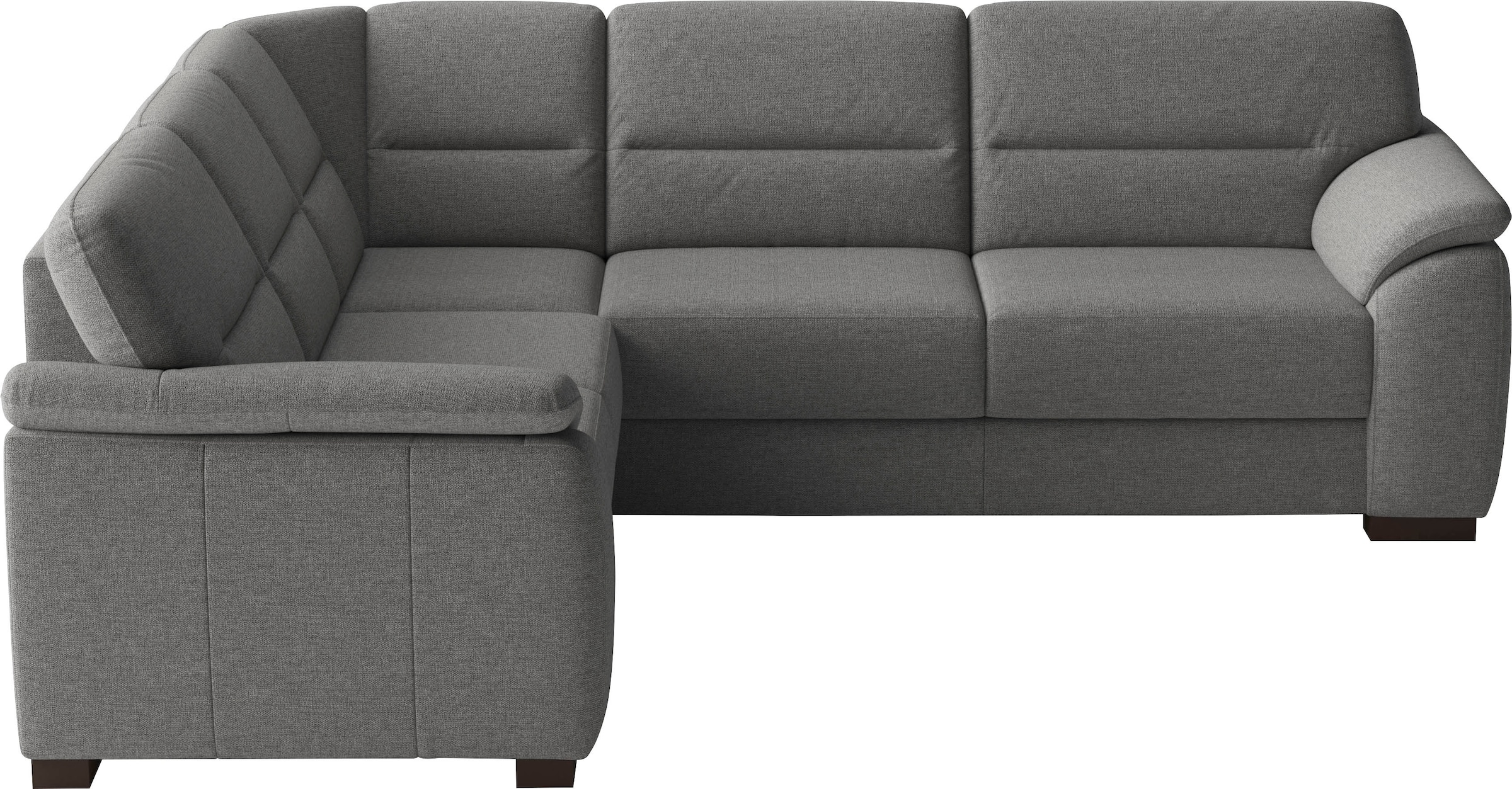 sit&more Ecksofa "Montego L-Form, B: 256 cm, große Stoffauswahl, Komfortsitzhöhe 46 cm" mit Schlaffunktion und Schubkasten mit Stauraum