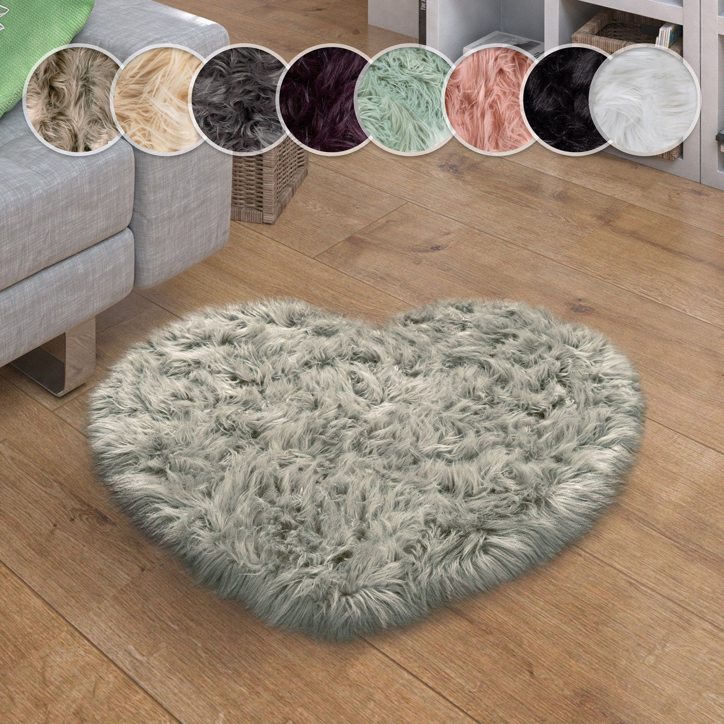 Paco Home Fellteppich "Playa 960" herzförmig 64 mm Höhe Kunstfell, Flokati- günstig online kaufen