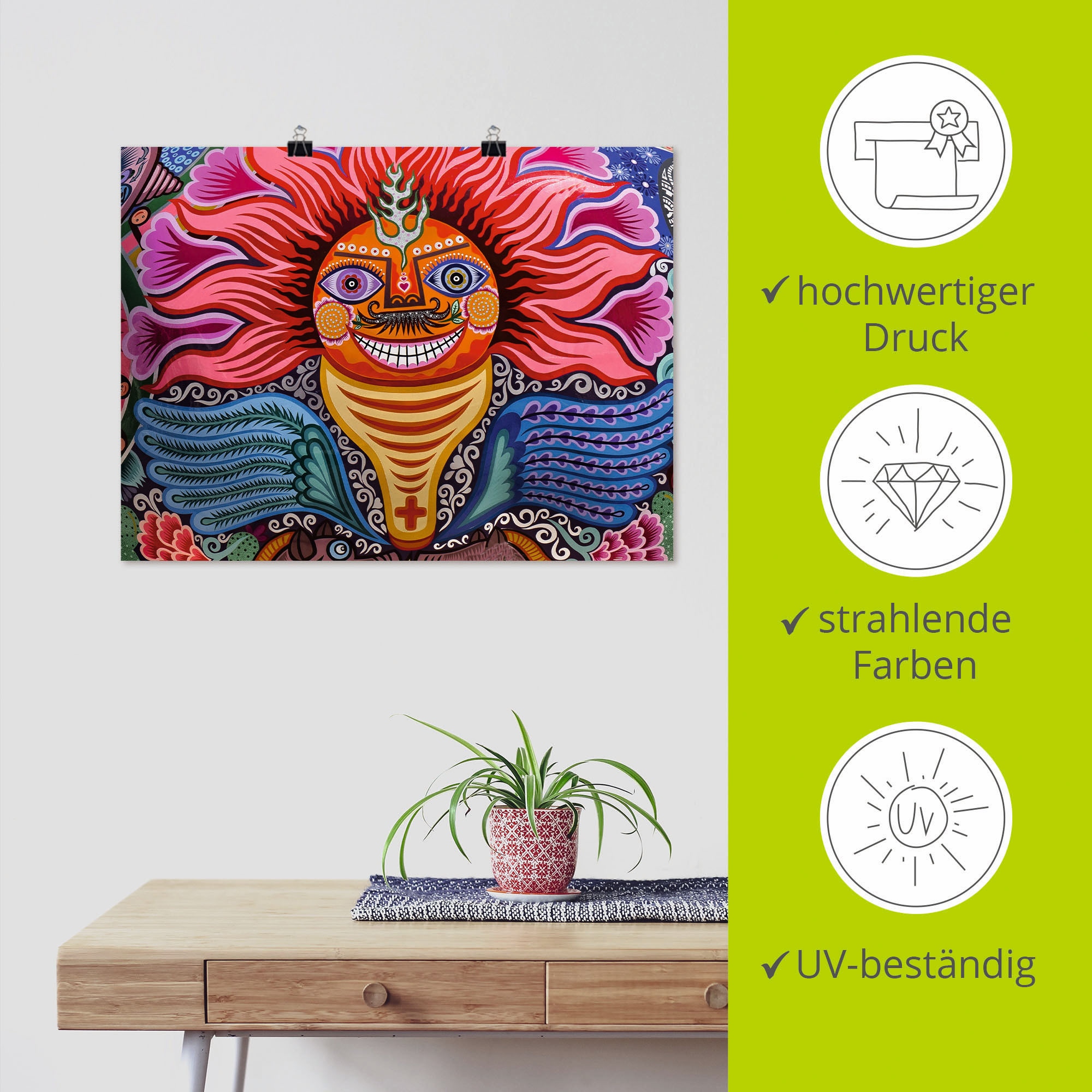 Artland Wandfolie »Farbenfrohe abstrakte Grafik«, klassische Fantasie, (1 St.), selbstklebend