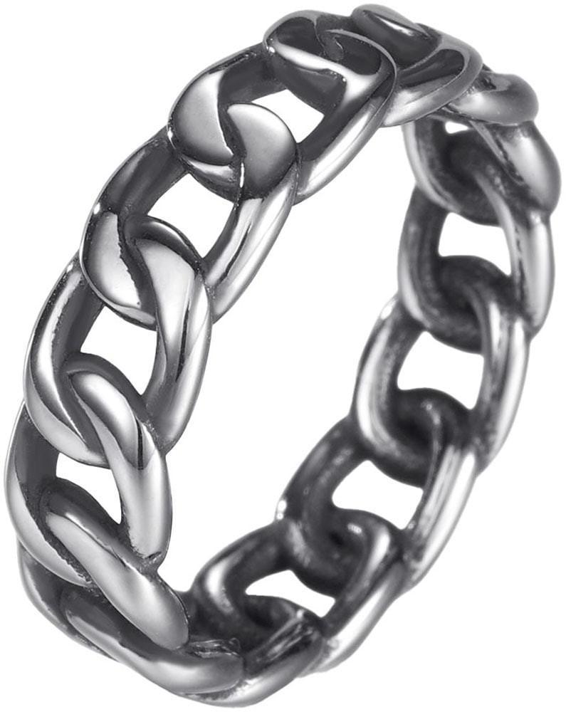 Fingerring »Schmuck Geschenk Edelstahl Ring Damenring Herrenring Panzerkette Color«