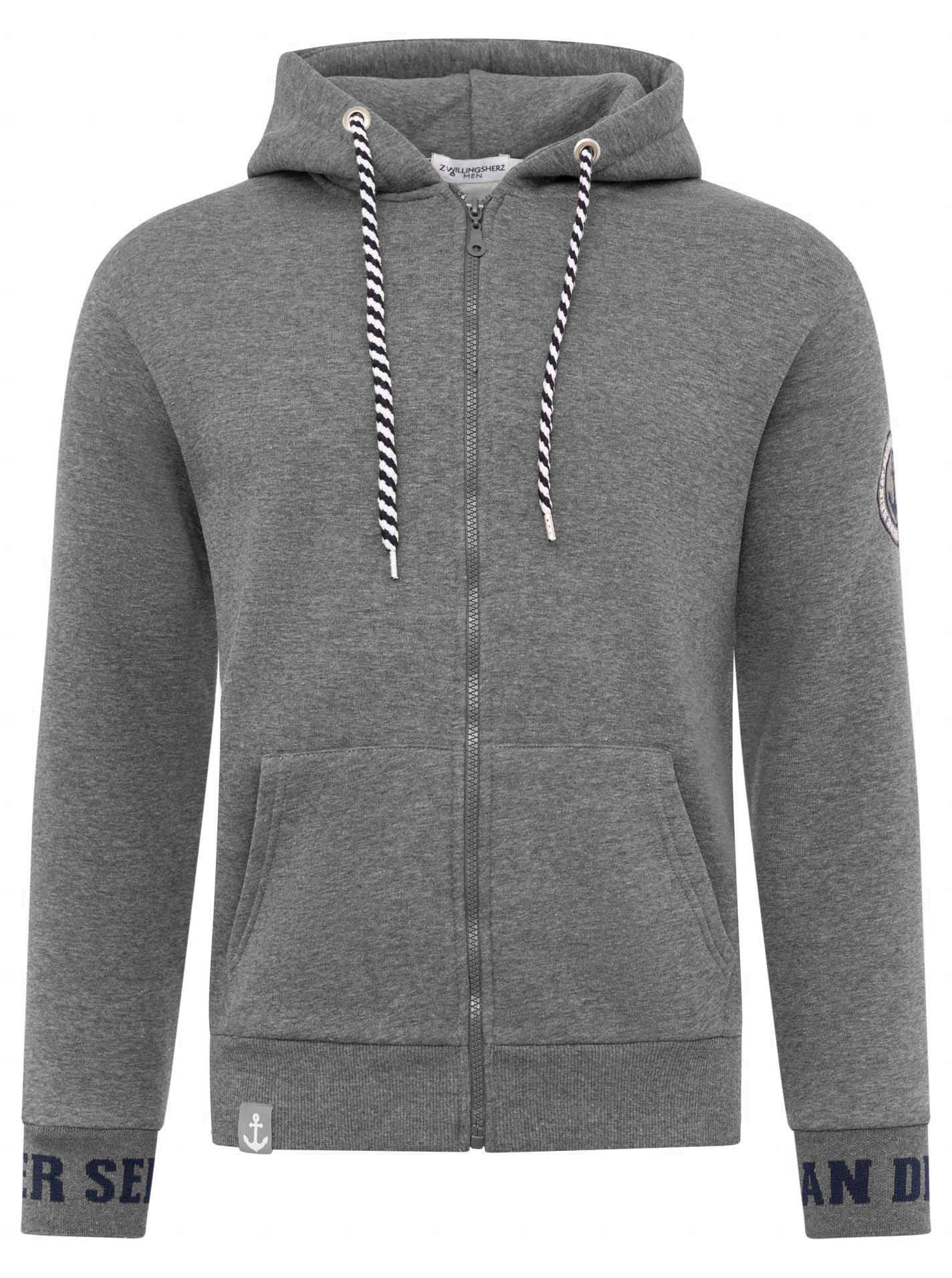 Zwillingsherz Kapuzensweatjacke ""Küste Meer Moin"", mit Zipper großer Stic günstig online kaufen