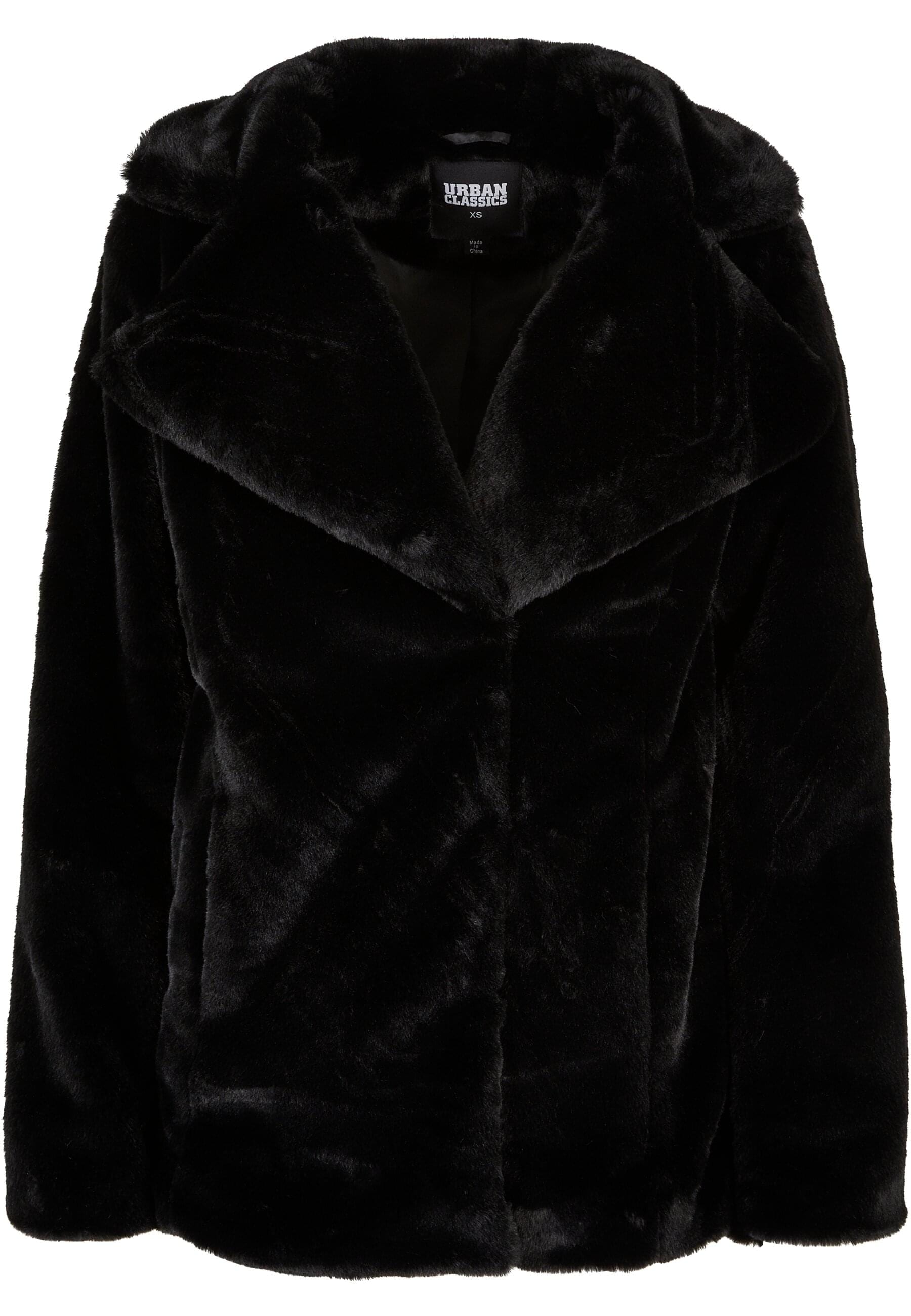 URBAN CLASSICS Winterjacke "Urban Classics Damen Ladies Lapel Teddy Jacket", (1 St.), ohne Kapuze