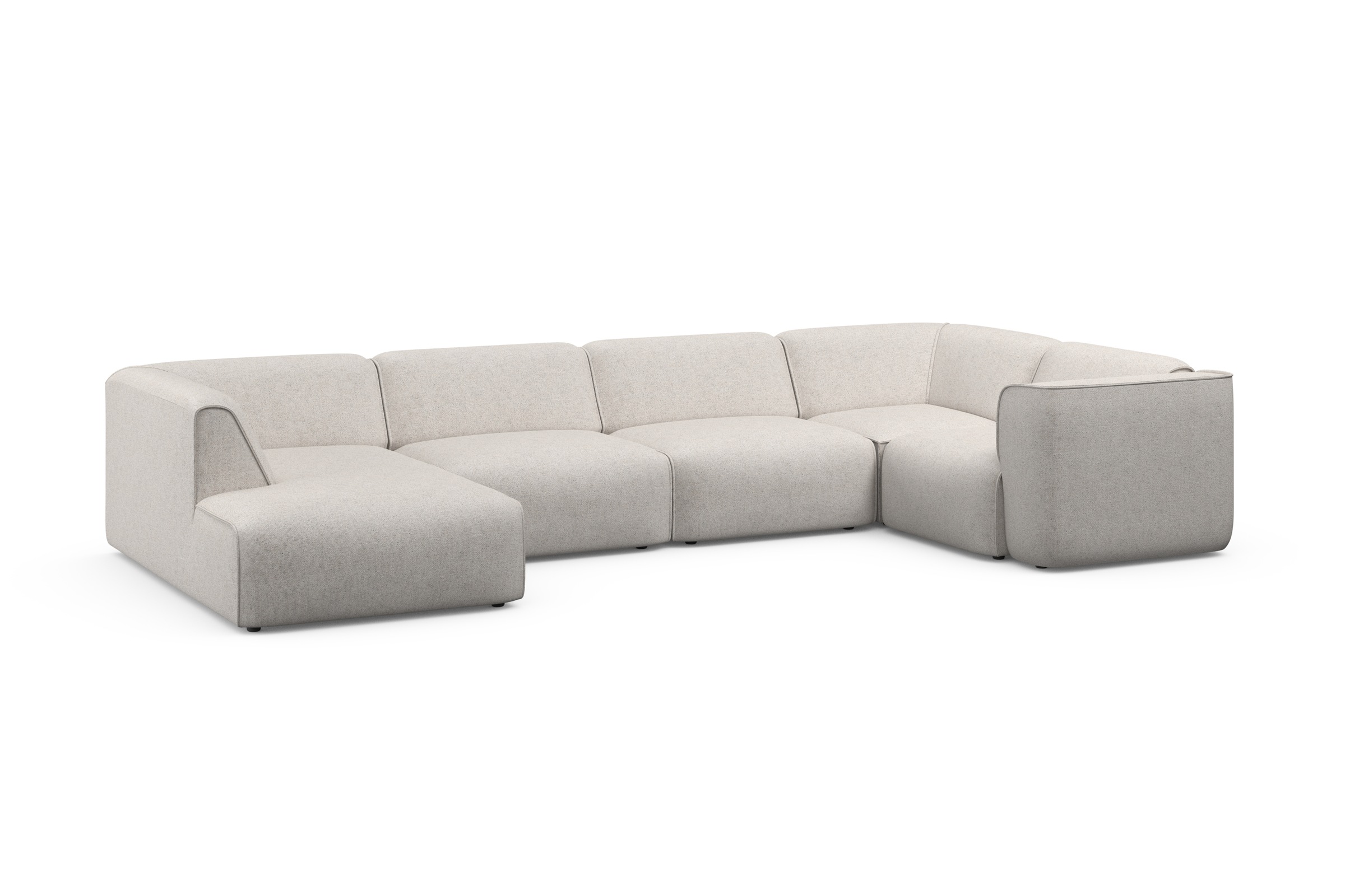 RAUM.ID Wohnlandschaft »Merid U-Form, jederzeit durch Module erweiterbar, B/T/H: 367/206/70 cm«, als Modul oder separat verwendbar, für individuelle Zusammenstellung