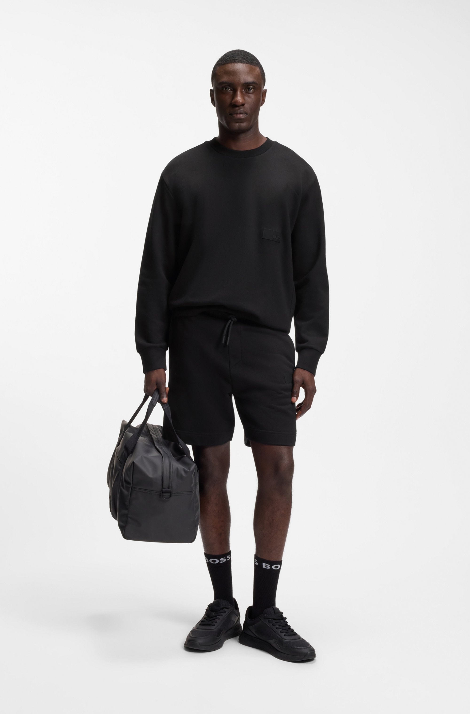 BOSS GREEN Sweatshirt , Rundhalsausschnitt, Relaxed Fit, Logo-Badge
