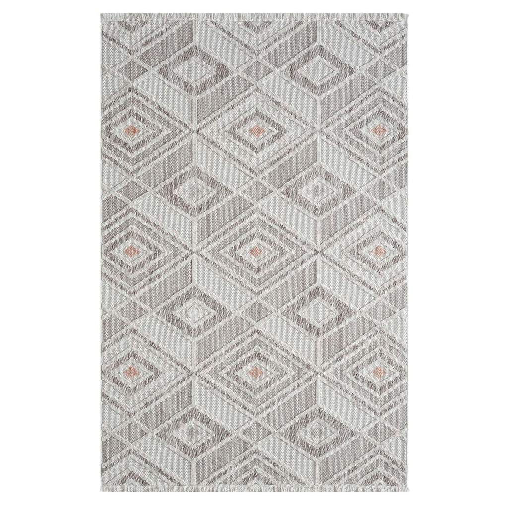Teppich CARPET CITY "LINDO 8875", orange (terra), B:200cm H:11mm L:290cm, Obermaterial: 100% Polyester, Teppiche, Teppich, Kurzflor, Hochtief-Muster/ 3D-Effekt, Fransen, Boho-Stil, Wohnzimmer 2