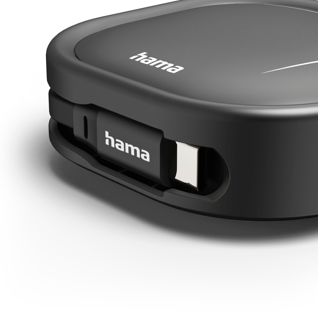 Hama USB-Kabel »USB-C Ladekabel 1 m schwarz aufrollbar« USB-C 100 cm Aufrollmechanismus, Schnellladen, 480 Mbit/s, 60 W Leistung