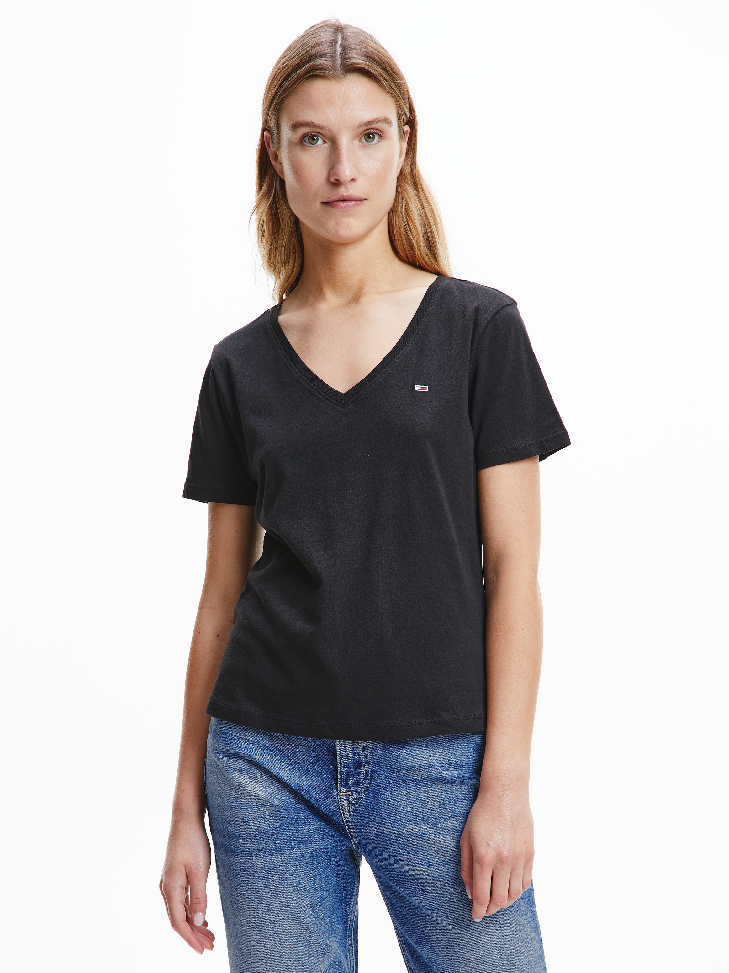 Tommy Jeans V-Shirt "TJW 2PACK SLIM SOFT V NECK TEE", in Basic Optik mit To günstig online kaufen