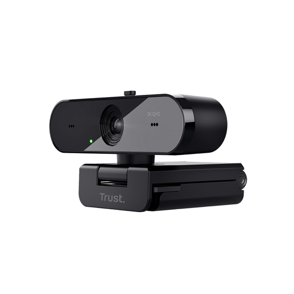 Trust Webcam »TAXON QHD WEBCAM ECO«, QHD, QHD, mit automatischem Fokus, zwei Mikrofonen und Blickschutzfilter