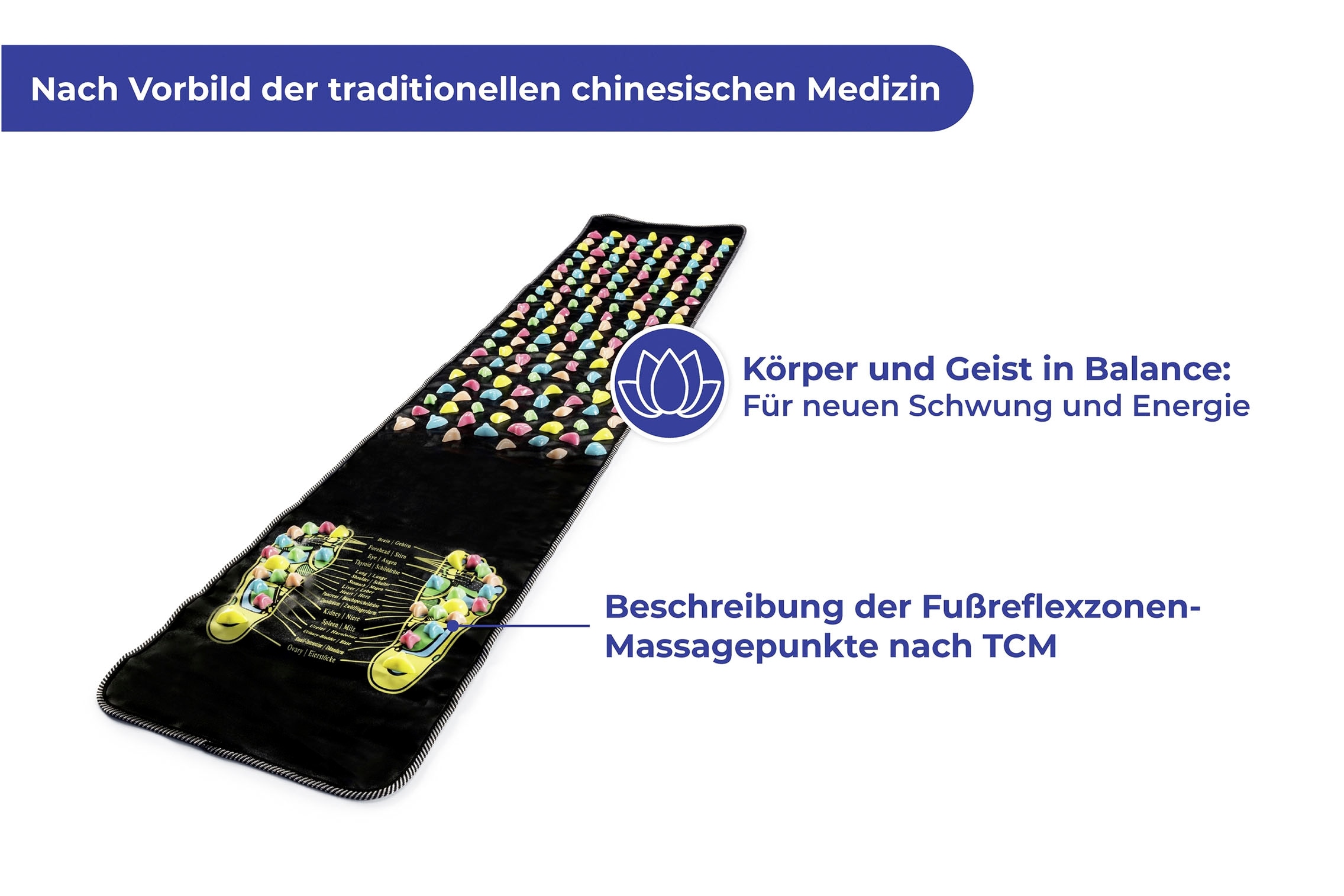 Maximex Fußreflexzonen-Massagematte »mit Socken«, (Set, 2 tlg.), Größe L