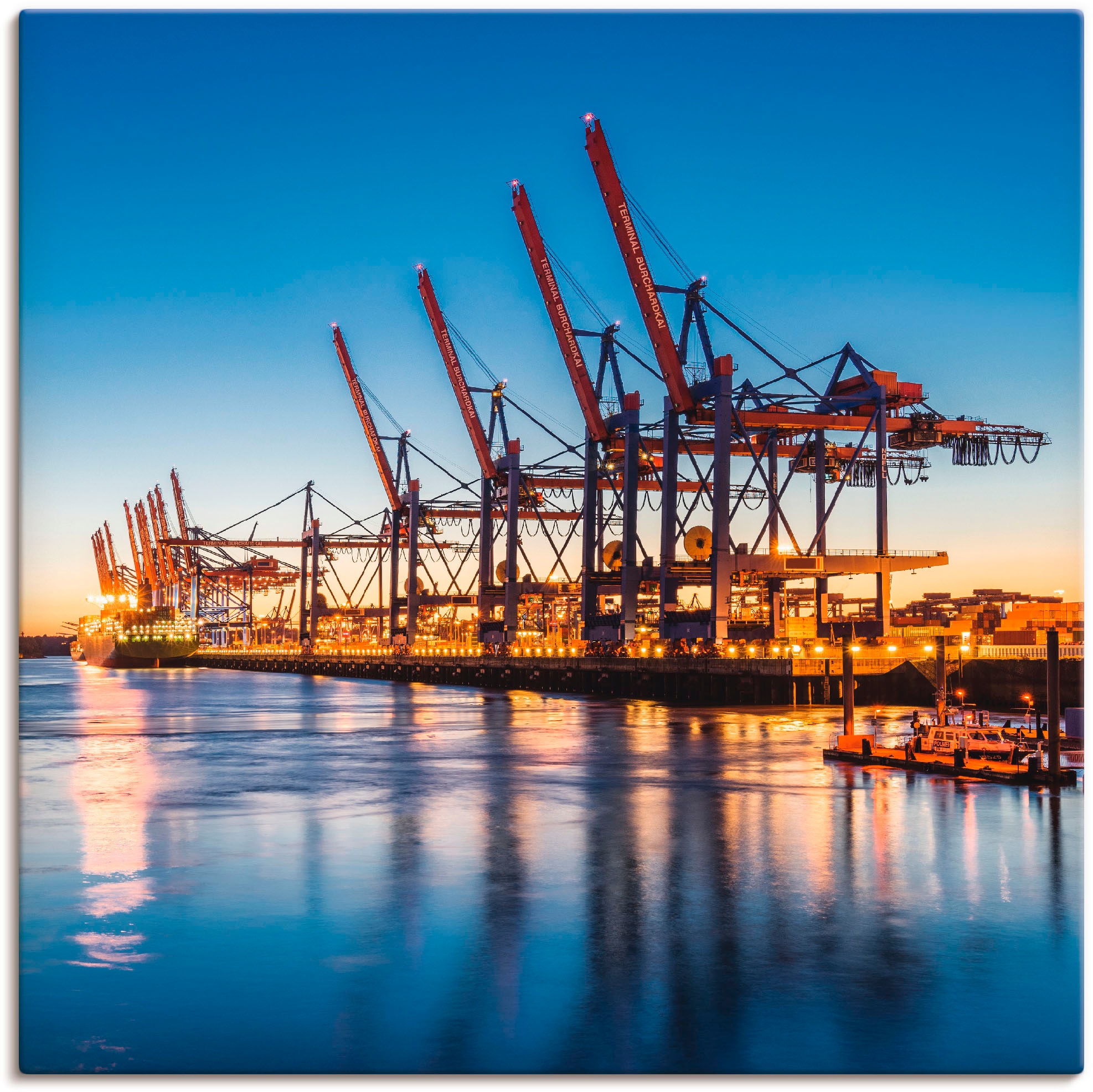 Artland Leinwandbild "Hamburg Container Terminals" Deutschland 1 Stk. tlg. auf Holzrahmen gespannt