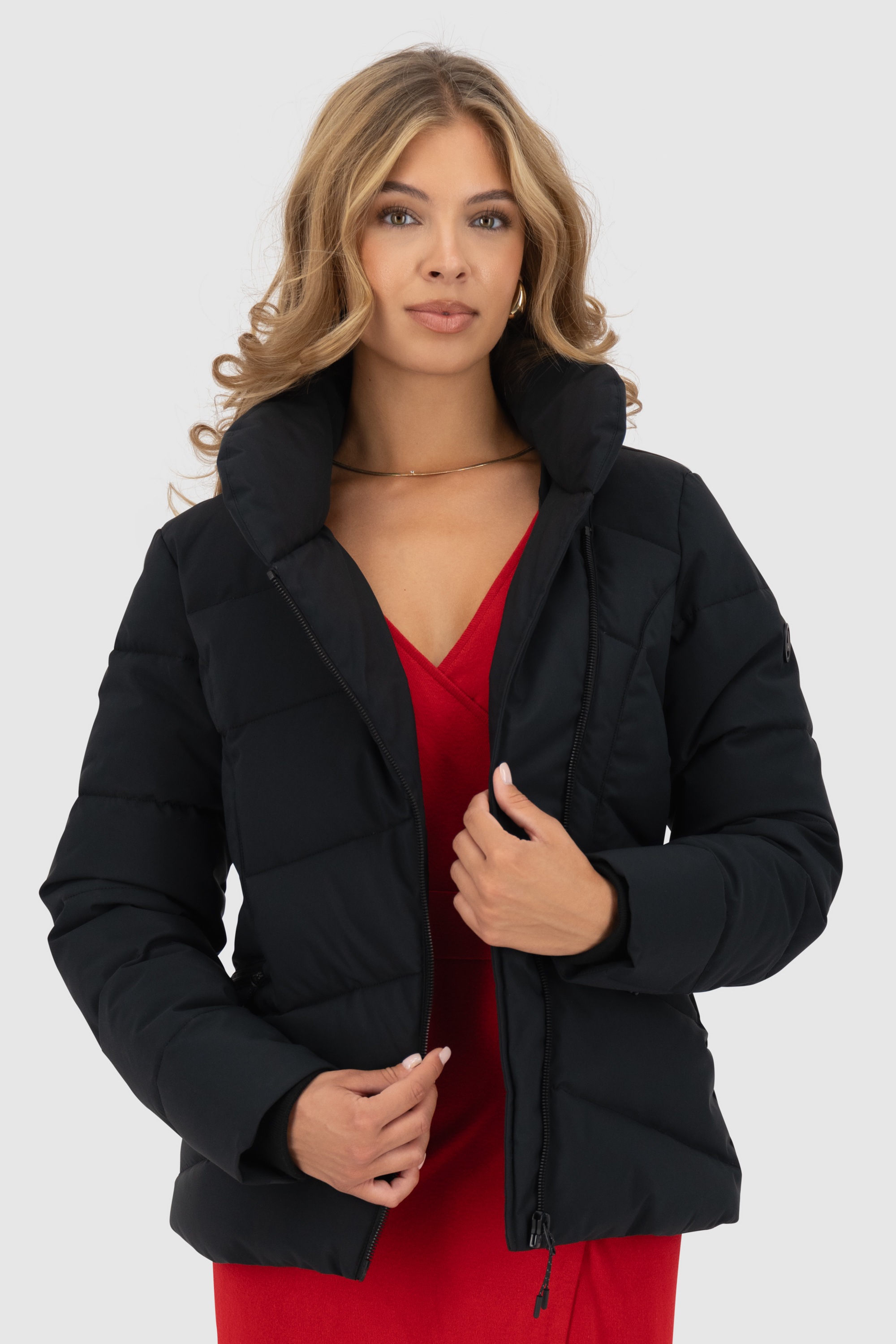Alife & Kickin Winterjacke »Damen NellAK A«, ohne Kapuze, Figurbetont mit schrägem Reißverschluss und hohem gefütterten Kragen