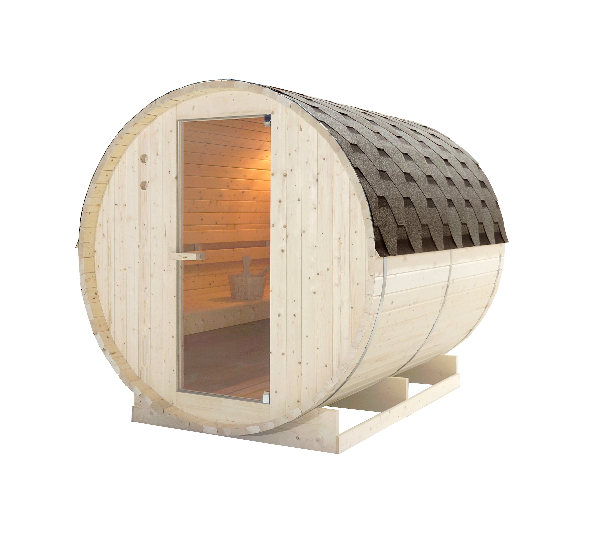 Sanotechnik Fasssauna »»TROMSÖ XL«« geeignet für 6 Personen, Fichetnholz