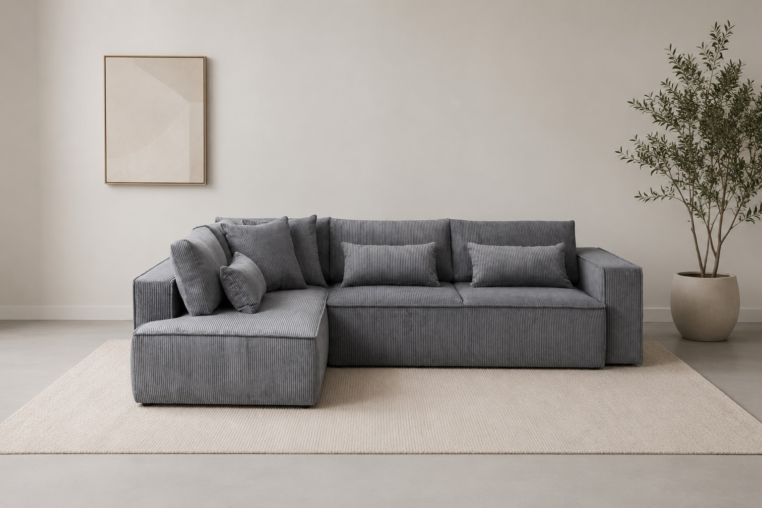 OTTO home Ecksofa "Tillian, Schlafsofa" Breite 294 cm, Breitkord, Sitzfläche mit Taschenfederkern