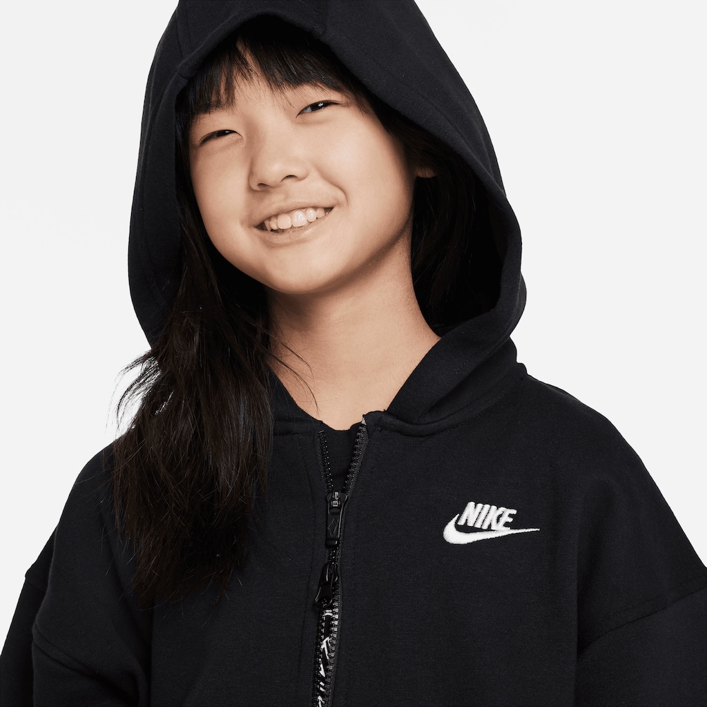 Nike Sportswear Kapuzensweatjacke »CLUB FLEECE BIG KIDS' (GIRLS') OVERSIZED FULL-ZIP HOODIE«