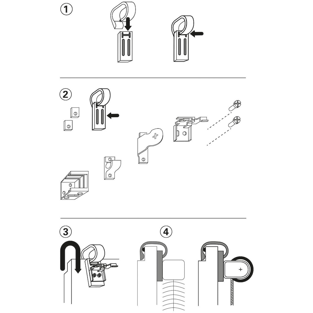 GARDINIA Klemmträger »Klemmhalter Universal für Seitenzug-Rollos«, (2 St.)