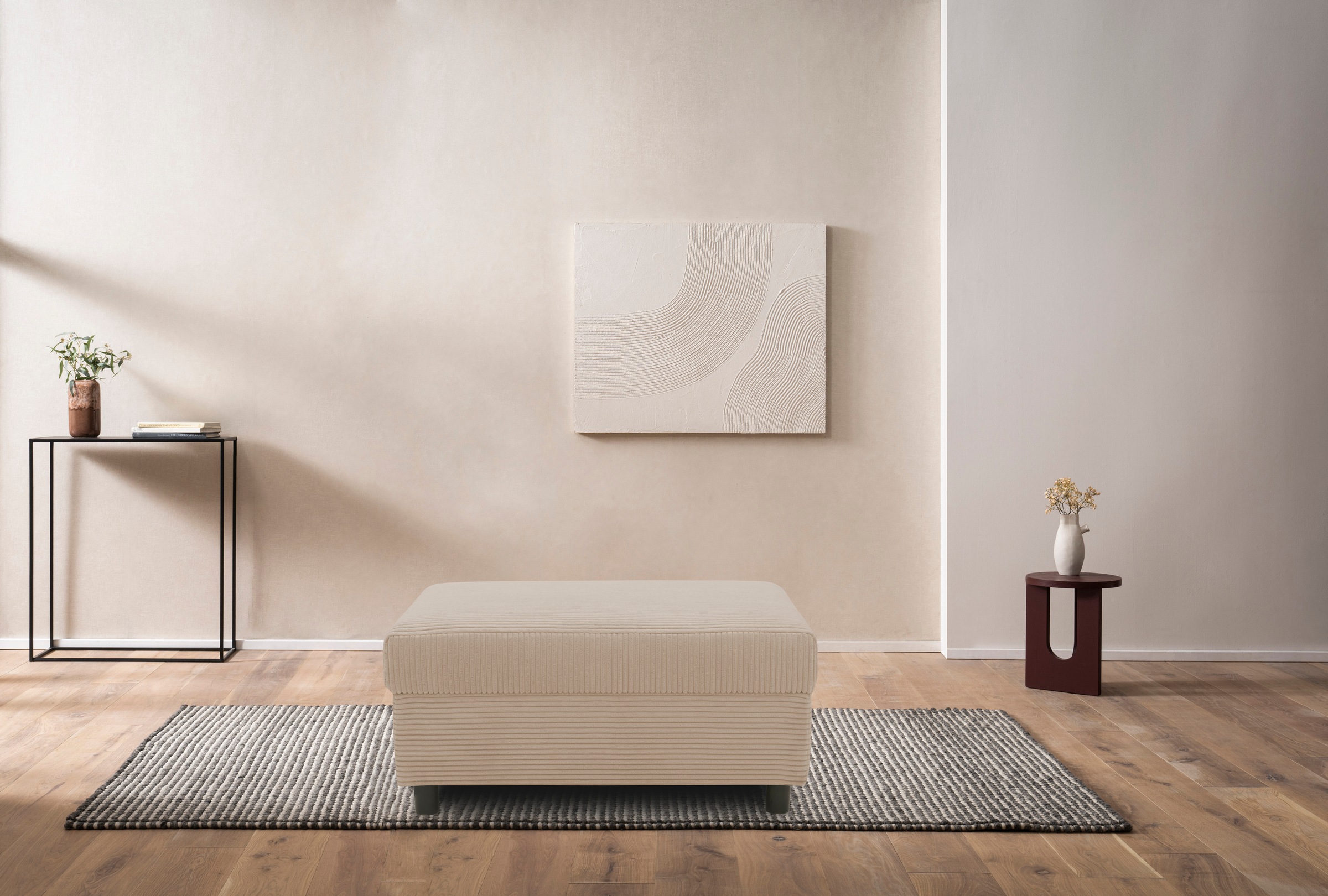 INOSIGN Polsterhocker "Turah 2 in Cord oder wasserabweisender Microfaser,", günstig online kaufen