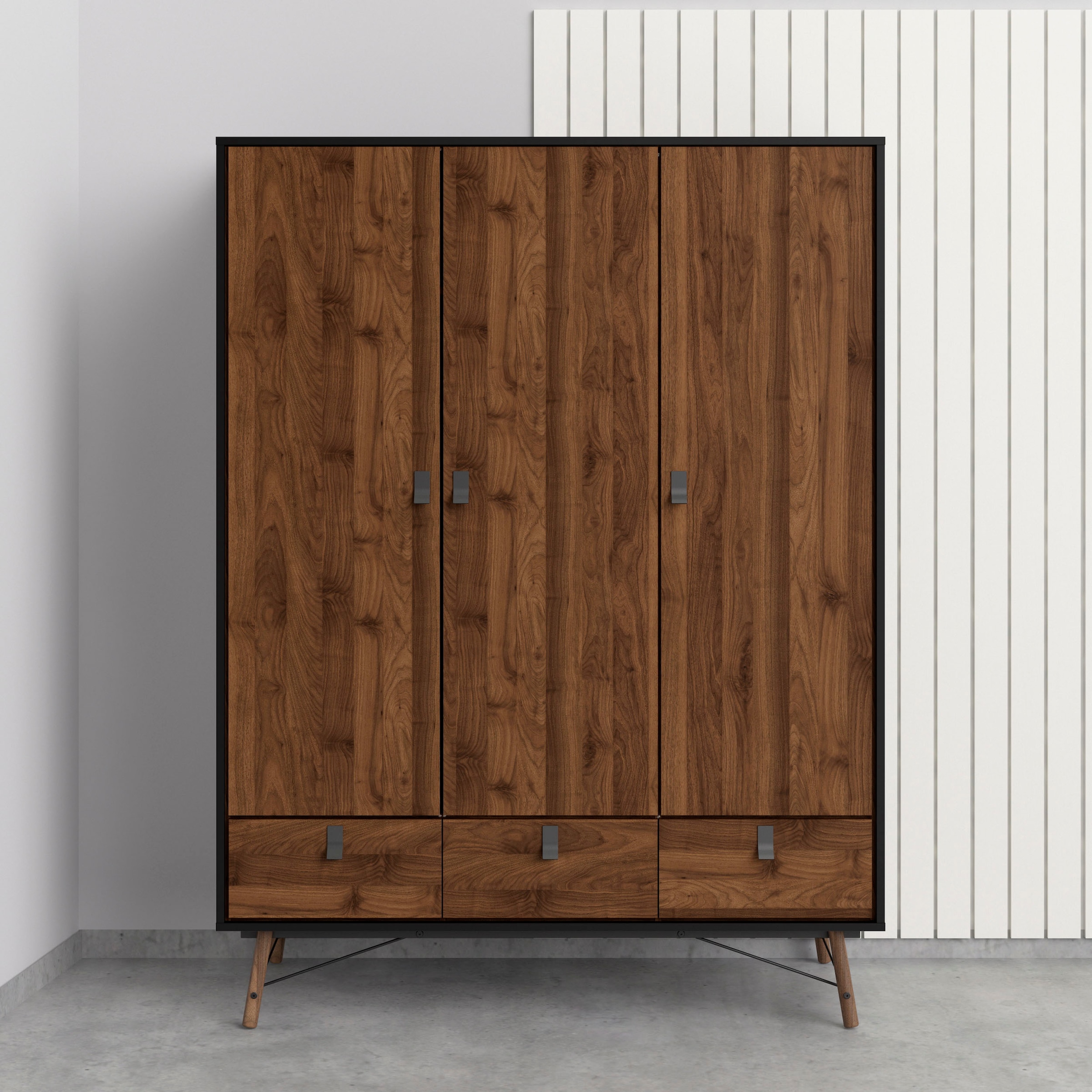 Home affaire Kleiderschrank "RY" mit 3 Türen und 3 Schubladen, Breite/Höhe 150/200 cm