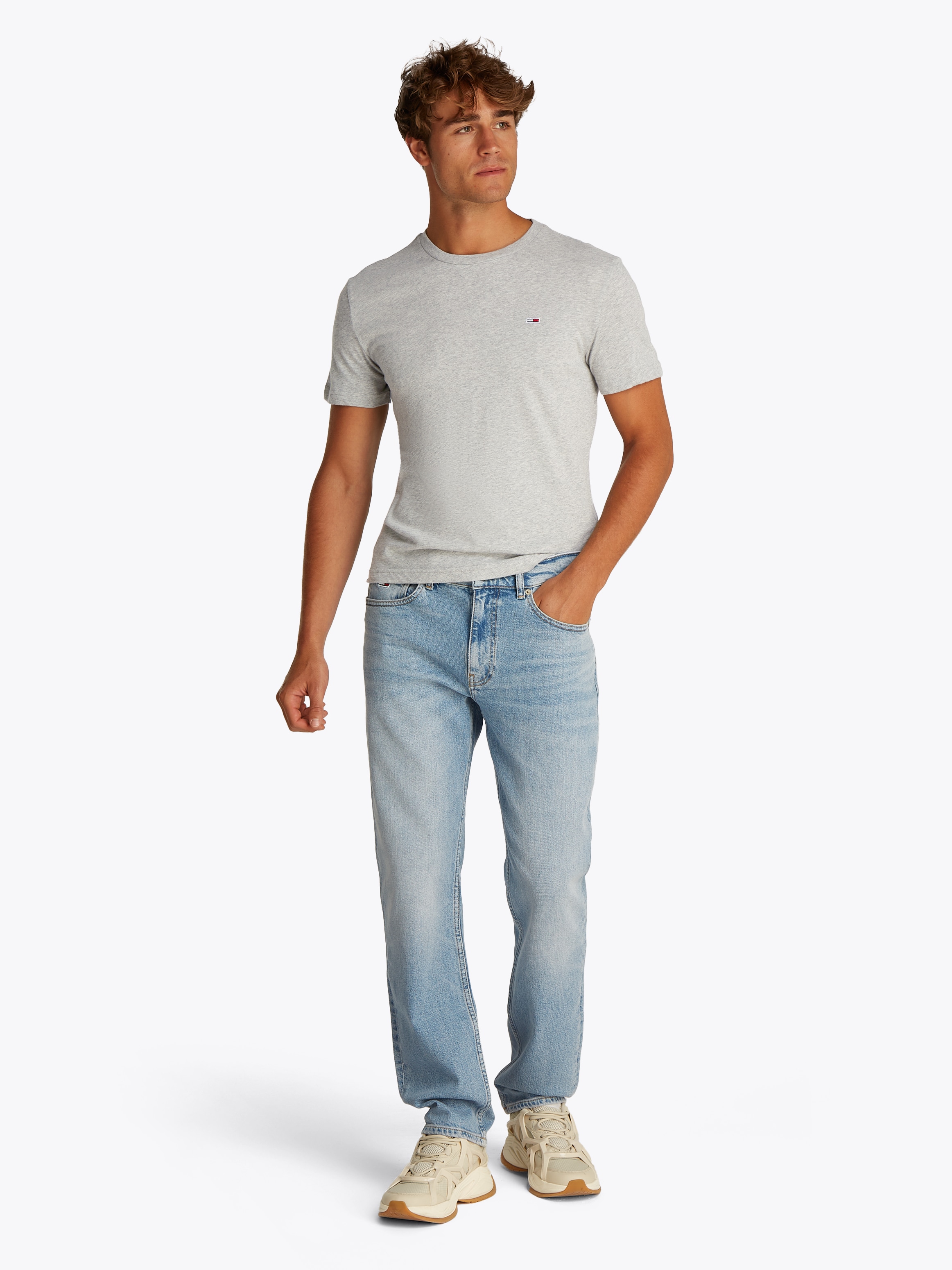 Tommy Jeans Rundhalsshirt »TJM XSLIM 2PACK JERSEY TEE EXT«, (Packung, 2er-Pack), Logostickerei, 2Pack