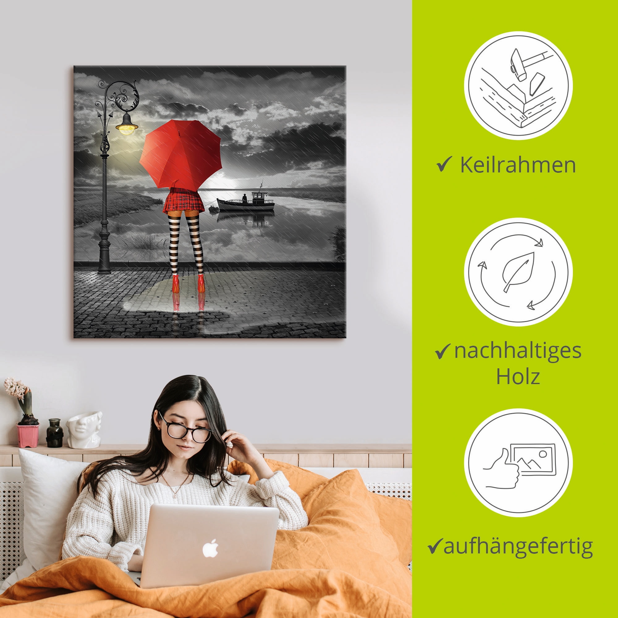 Artland Leinwandbild »Sonnige Aussichten«, Frau, (1 St.), auf Keilrahmen gespannt
