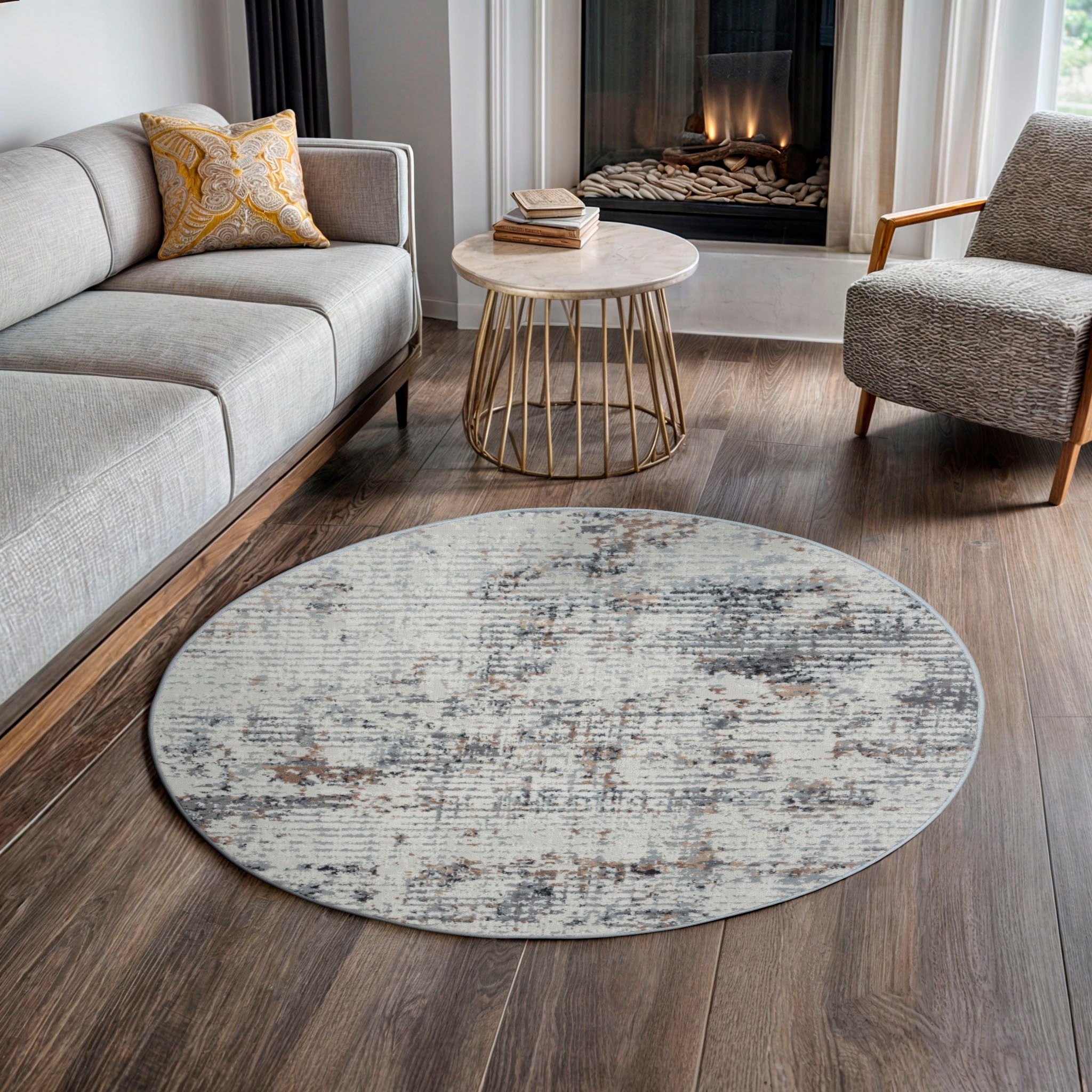 OTTO home Teppich "Kaylan" rund 8 mm Höhe Kurzflor, modernes Design, pflege günstig online kaufen