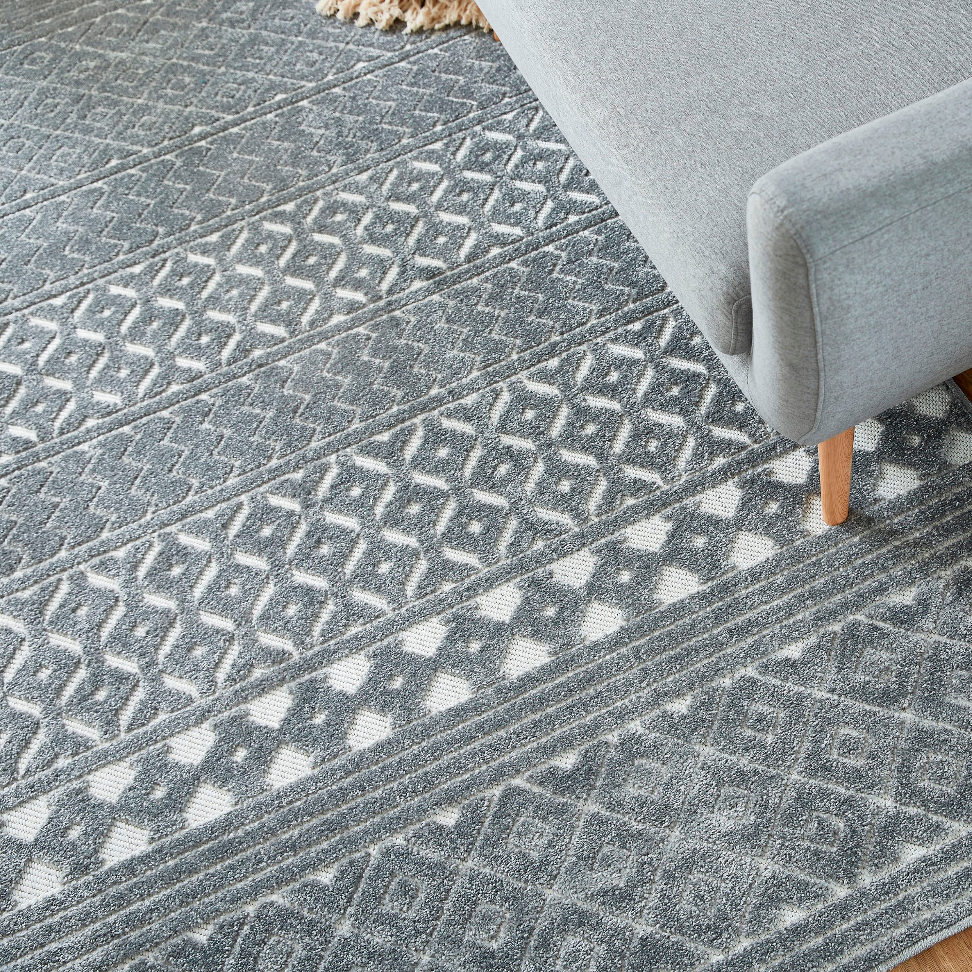 Andiamo Teppich »La Rochelle«, rechteckig, 7 mm Höhe, Boho-Skandinavischer Stil, Hoch-Tief Effekt, modern, Wohnzimmer