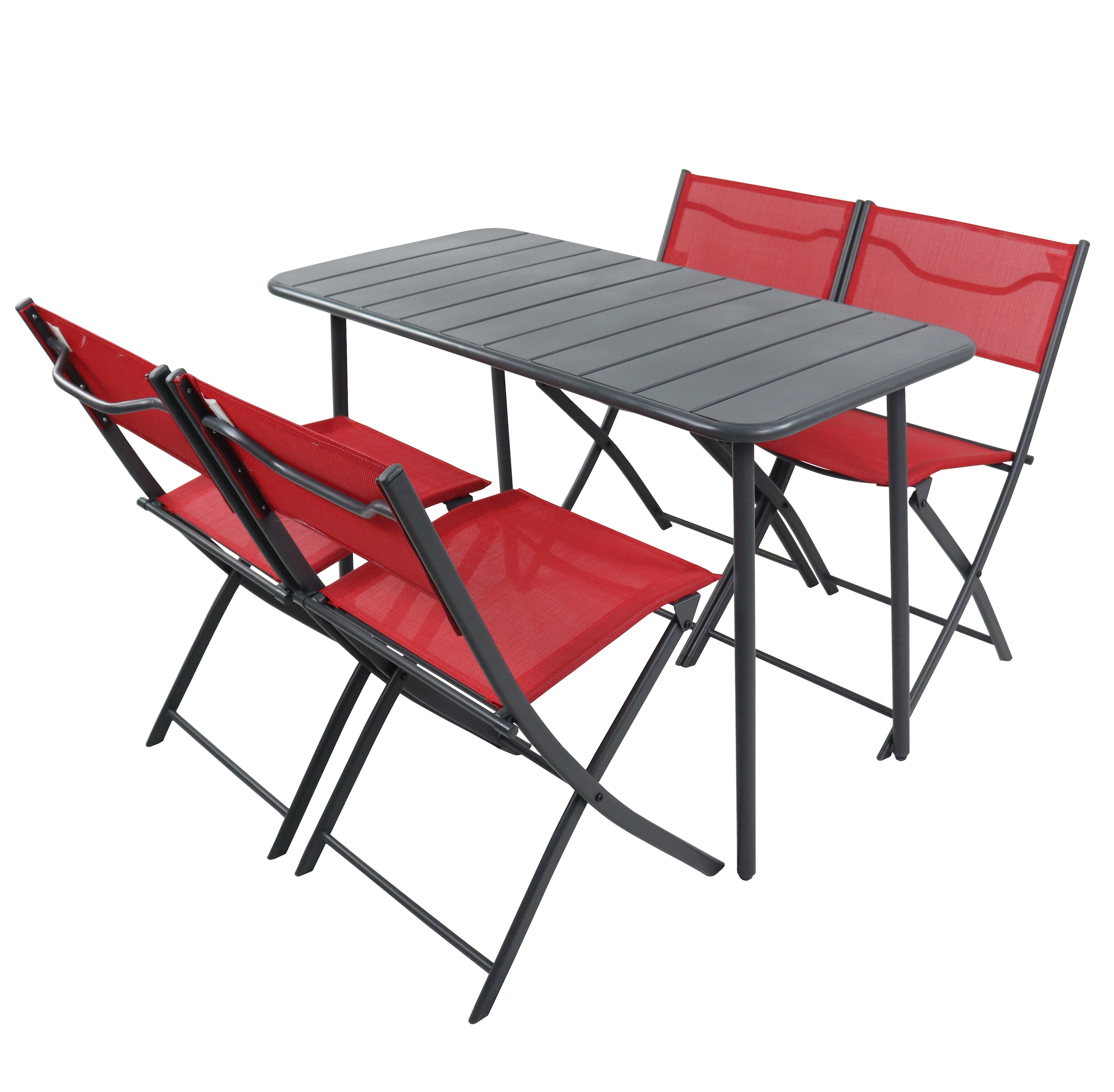 VCM Garten-Essgruppe »VCM 5-tlg Gartenmöbel Set | Sitzgruppe Essgruppe | 1xTisch, 4x Stühle | Tisch Maße ca. H. 72 x B. 110 x T. 55 cm | Klappbar | Garten Set - Sumila«, (5 tlg., Sumila)