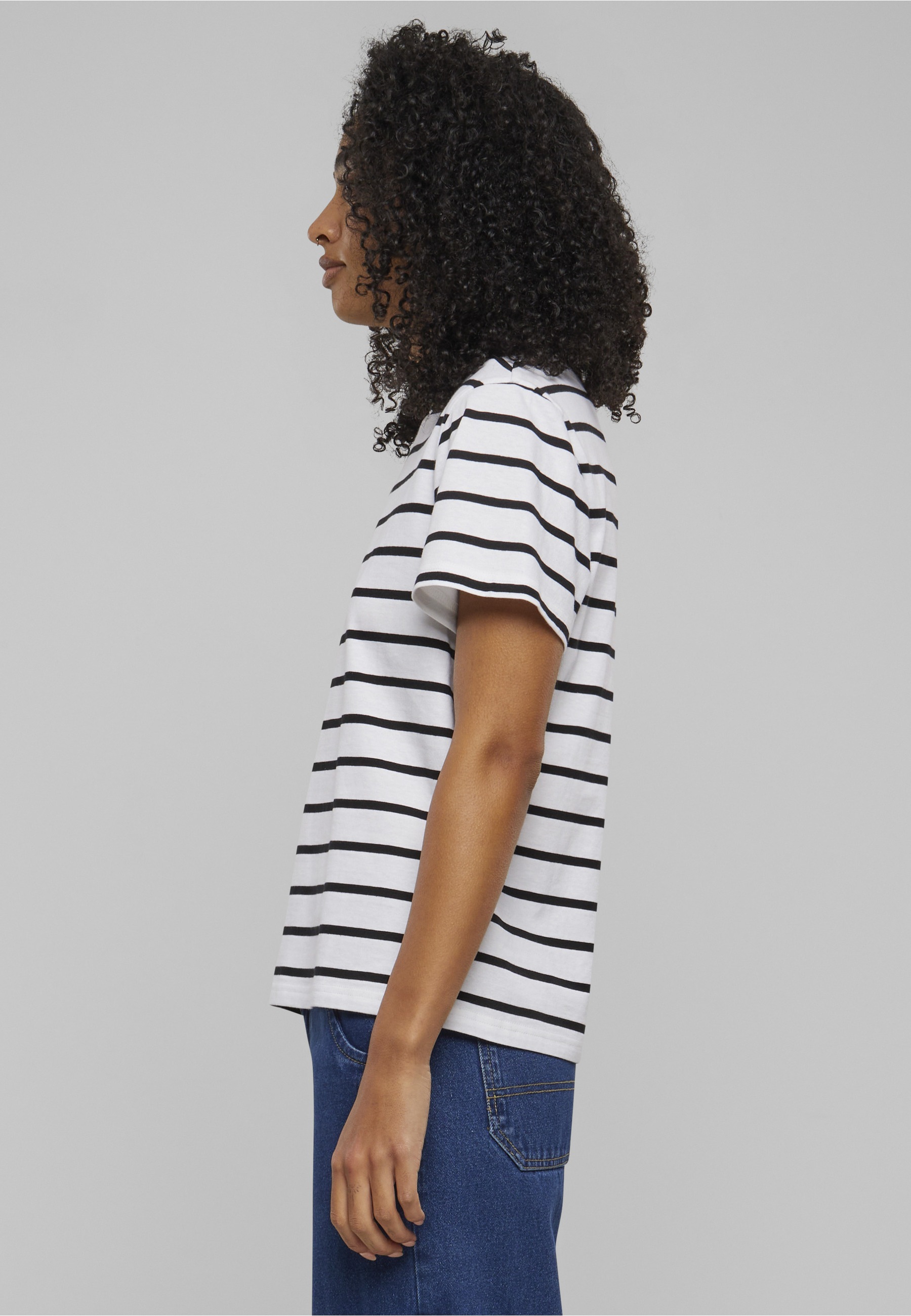 URBAN CLASSICS T-Shirt »Urban Classics Damen Ladies Striped Boxy Tee« 1 Stk.