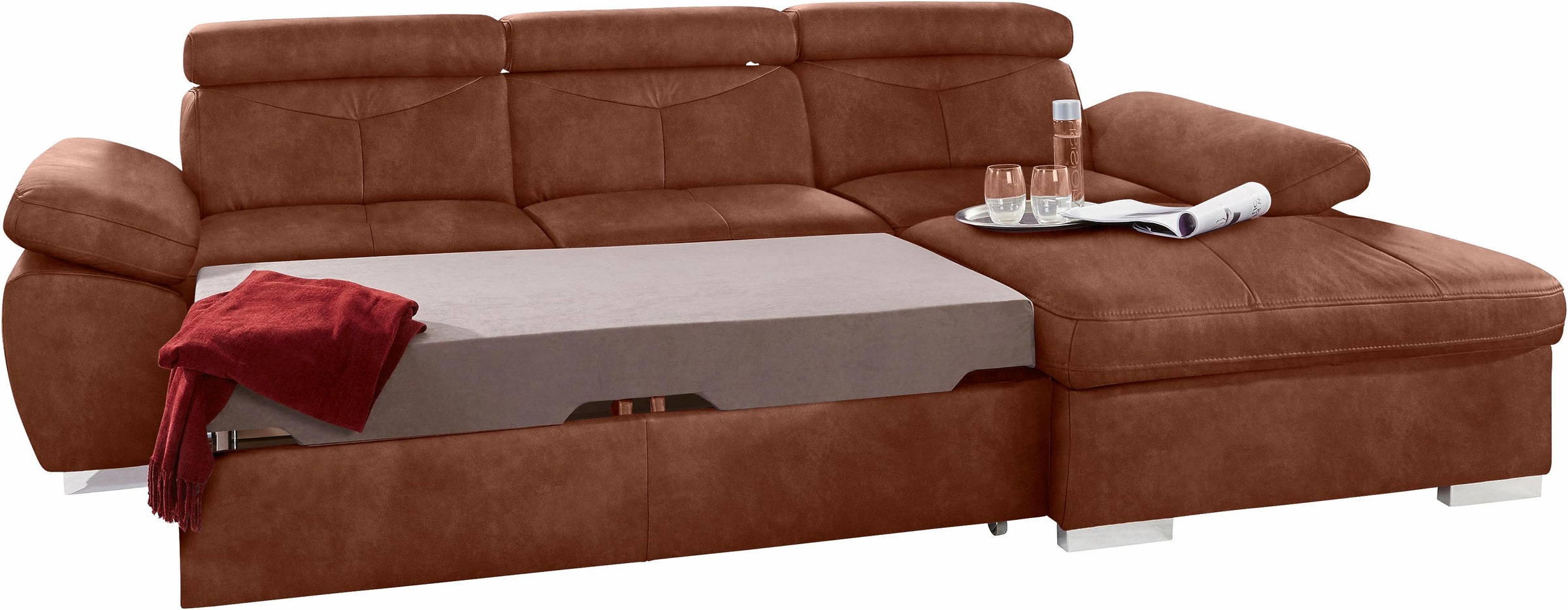 exxpo - sofa fashion Ecksofa "Spring, super bequem, mit Armteil- und Kopfte günstig online kaufen