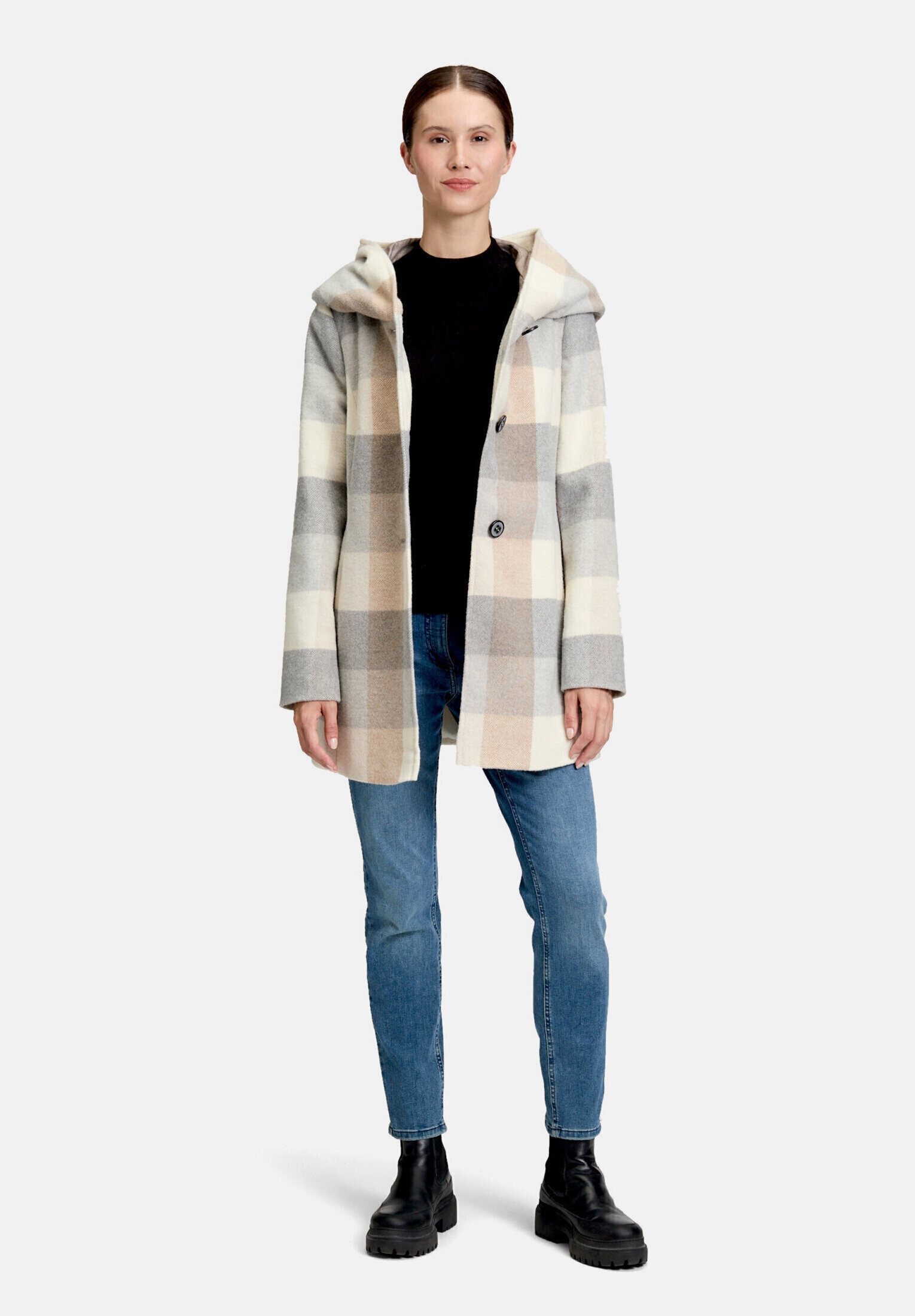Amber & June Kurzjacke "Damen mit Kapuze" mit Kapuze