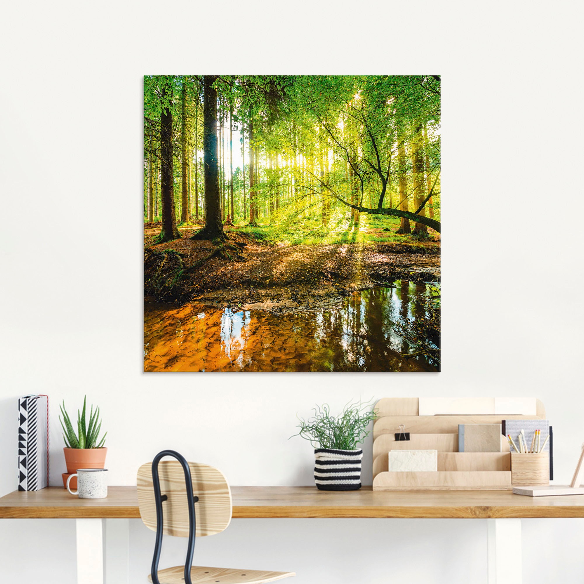 Artland Glasbild »Wald mit Wald, St.), kaufen BAUR in | Größen Bach«, verschiedenen (1