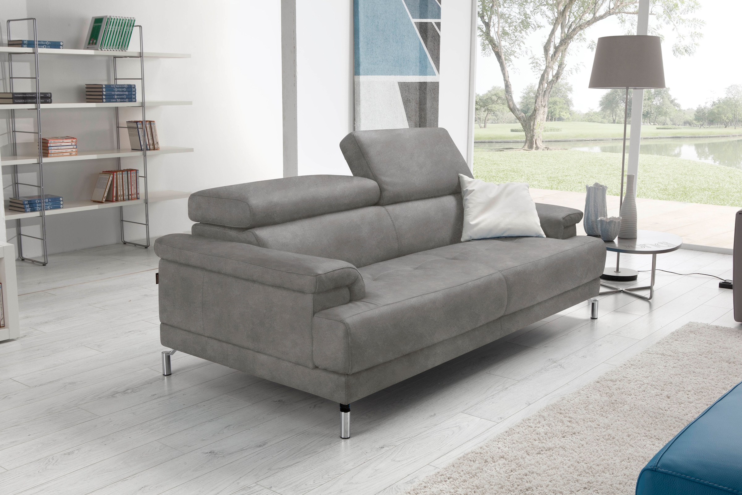 Egoitaliano 2,5-Sitzer "Soul, Design und Sitzkomfort auf hohem Niveau, tolle Details" inkl. Kopfteilverstellung für noch mehr Komfort, Designfuß