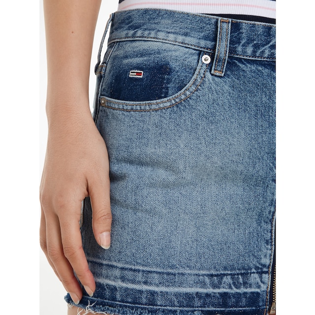 bestellen »Sophie«, für Jeans Tommy Jeansrock mit Jeans | BAUR Markenlabel Tommy